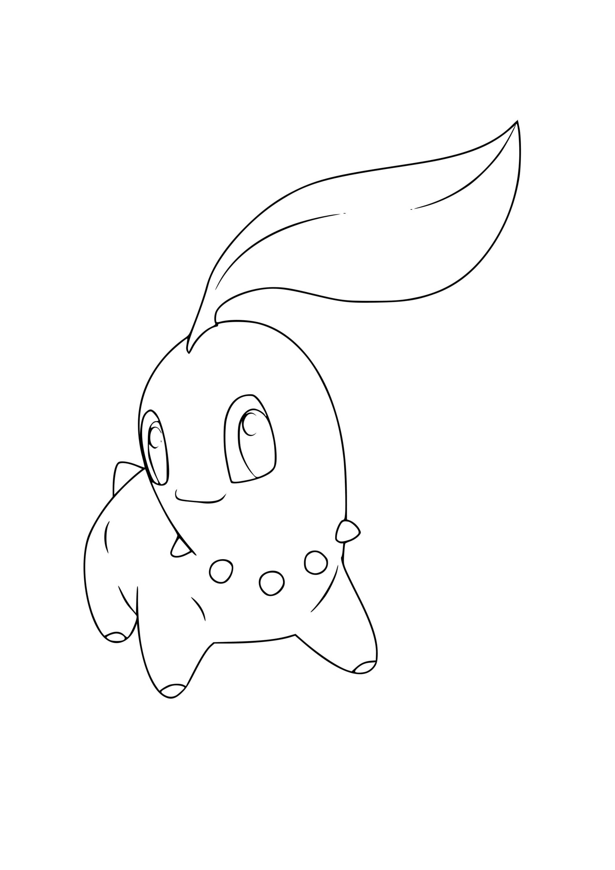 Chikorita coloring page (A4) to print