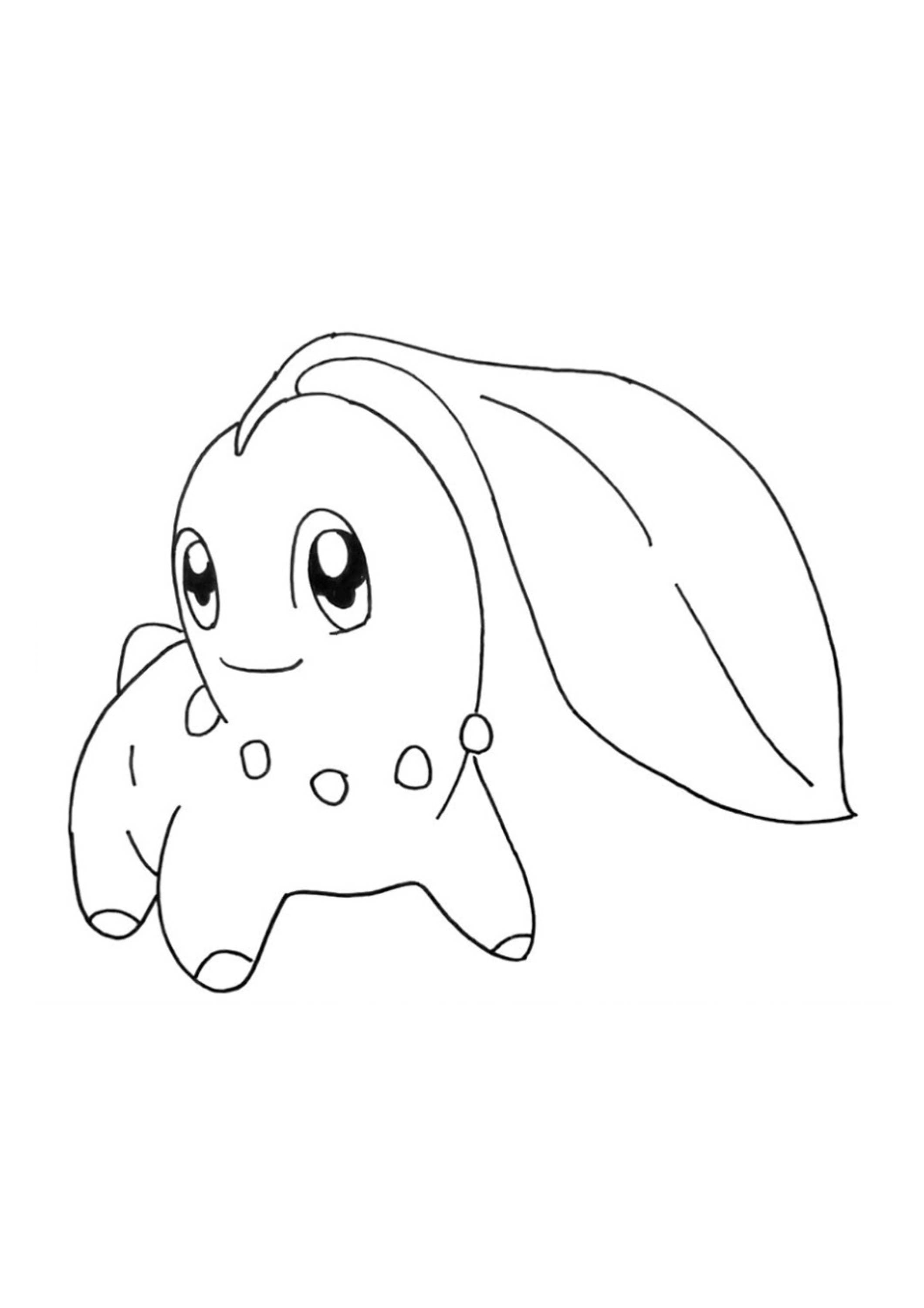 Chikorita coloring page (A4) to print