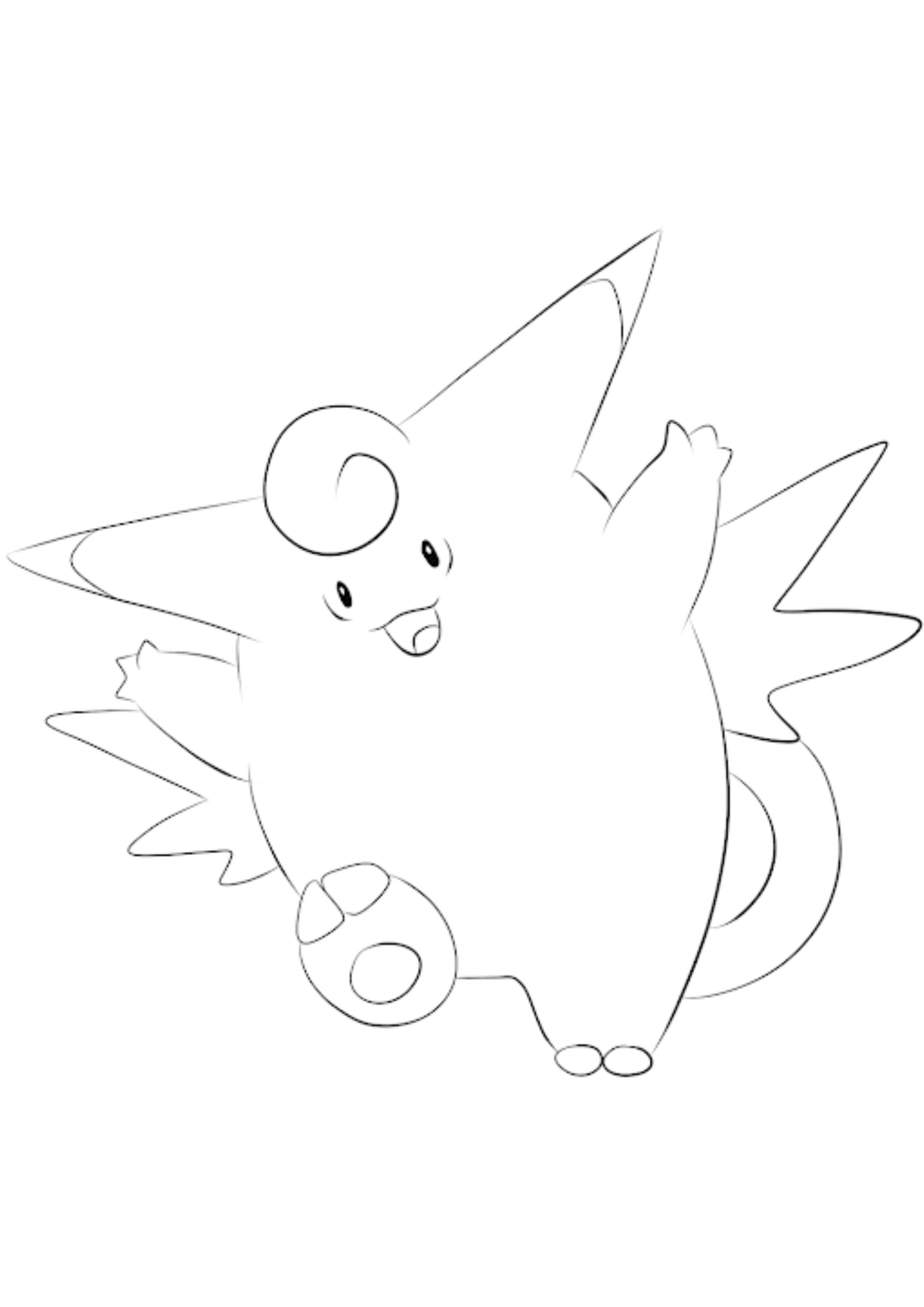 Clefable coloring page (A4) to print