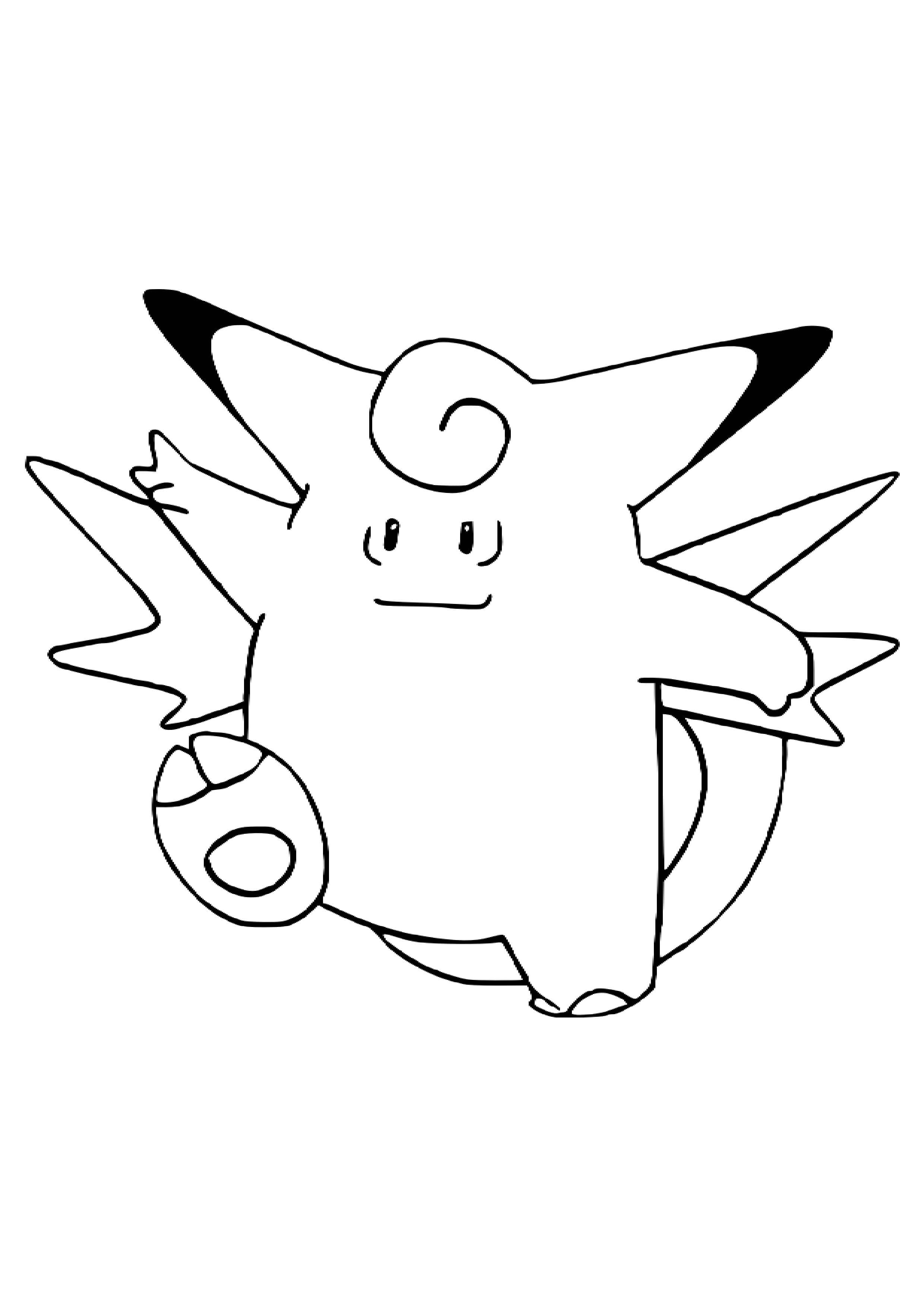 Clefable coloring page (A4) to print
