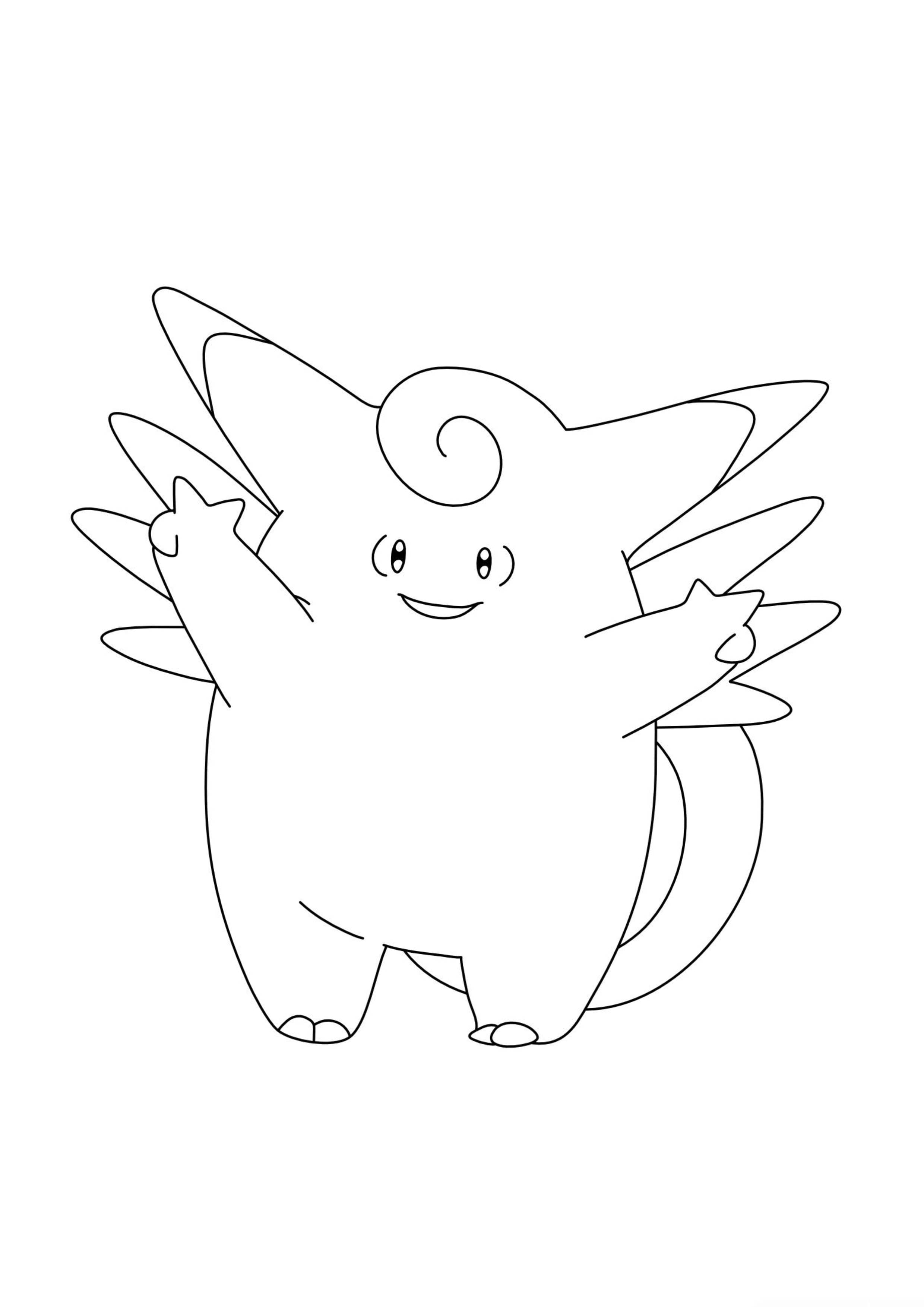 Clefable coloring page (A4) to print