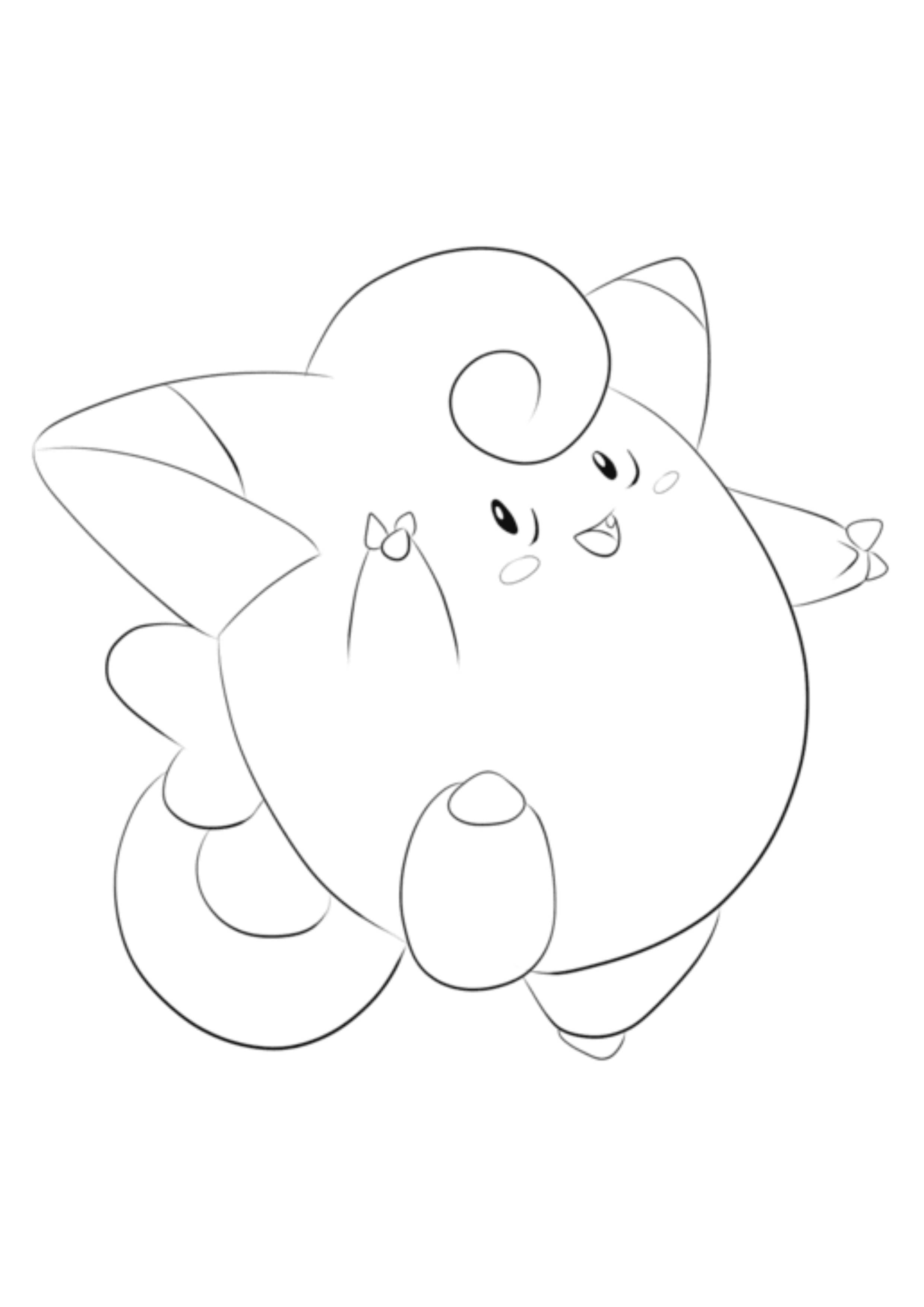 Clefairy coloring page (A4) to print