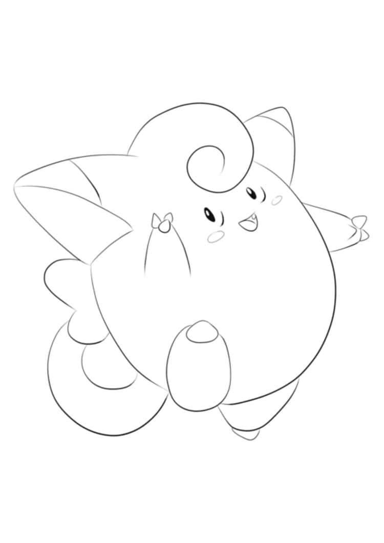 Clefairy coloring page (A4) to print