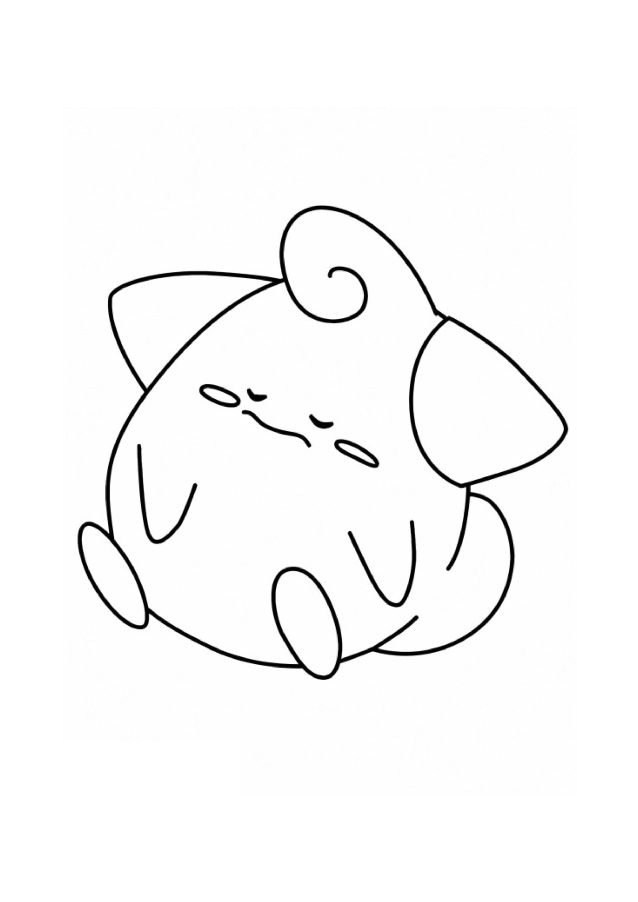 Cleffa coloring page (A4) to print