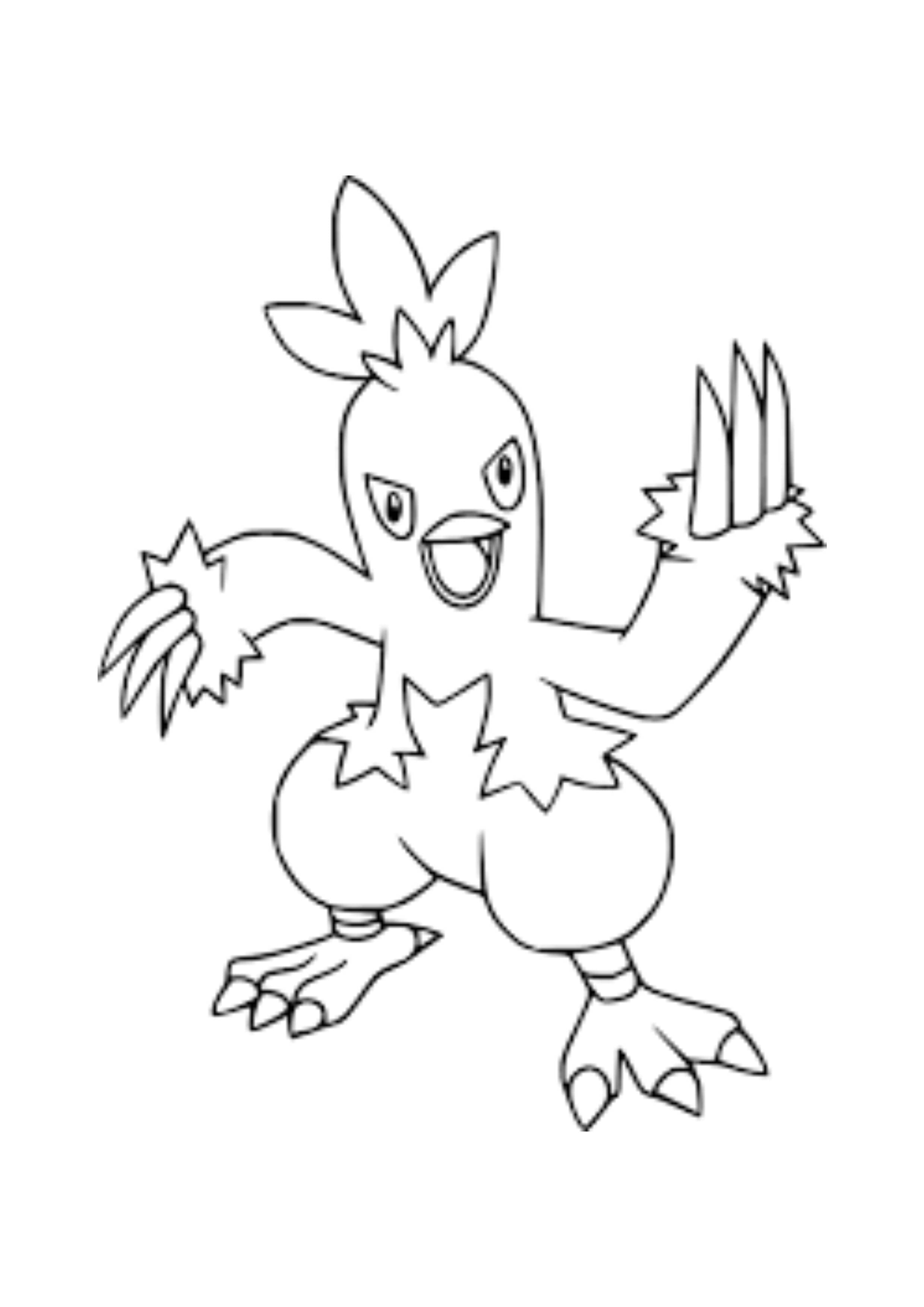 Combusken coloring page (A4) to print