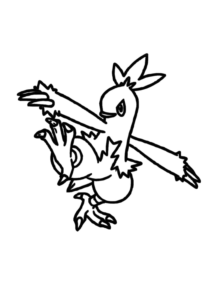 Combusken coloring page (A4) to print