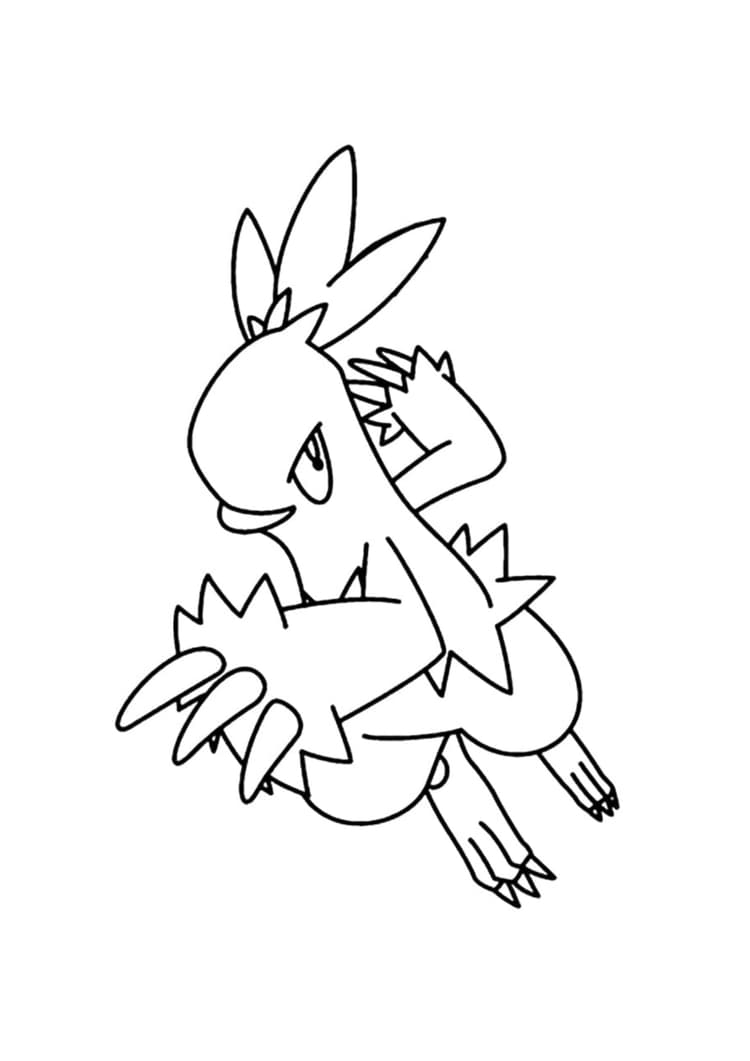 Combusken coloring page (A4) to print
