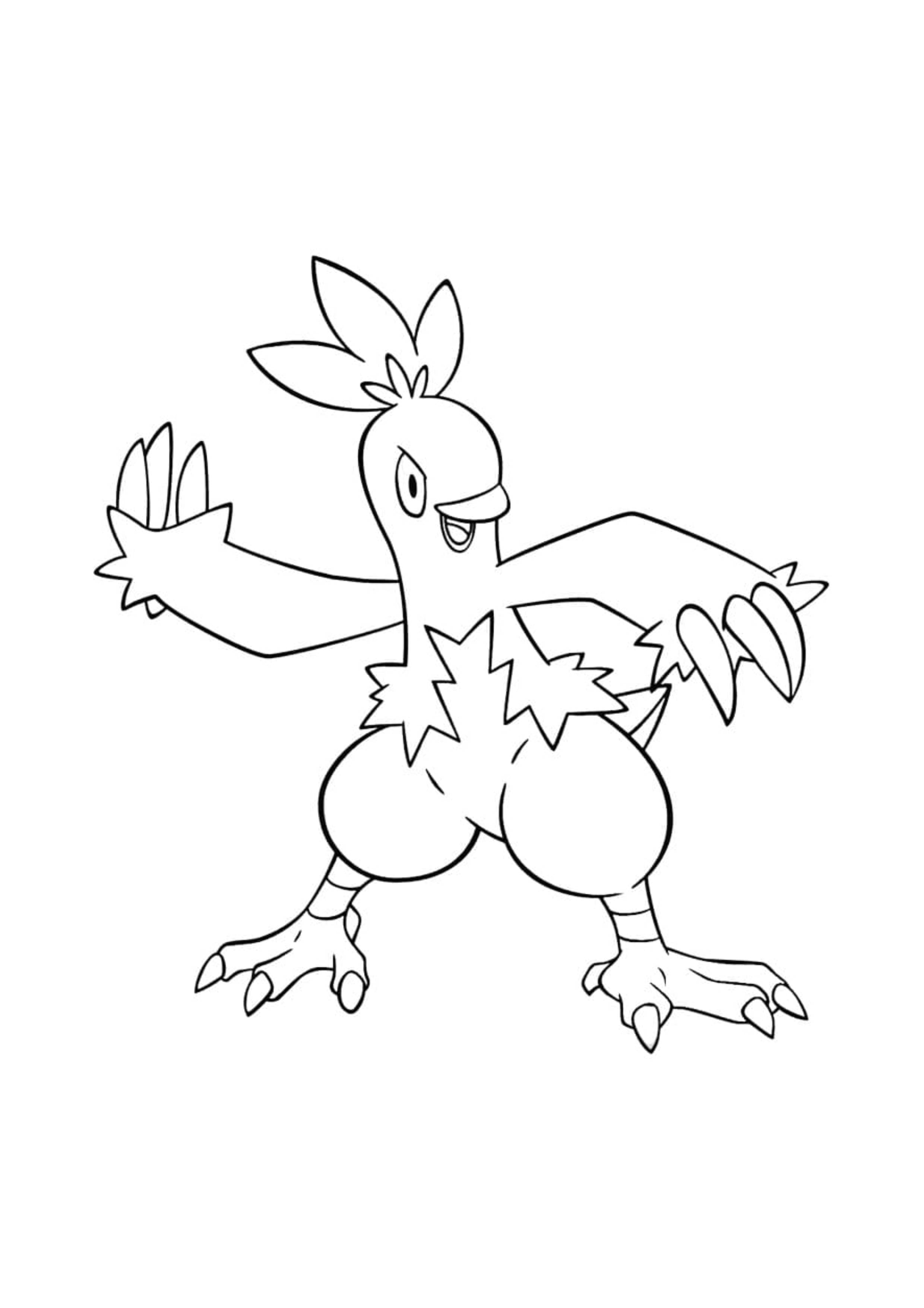 Combusken coloring page (A4) to print