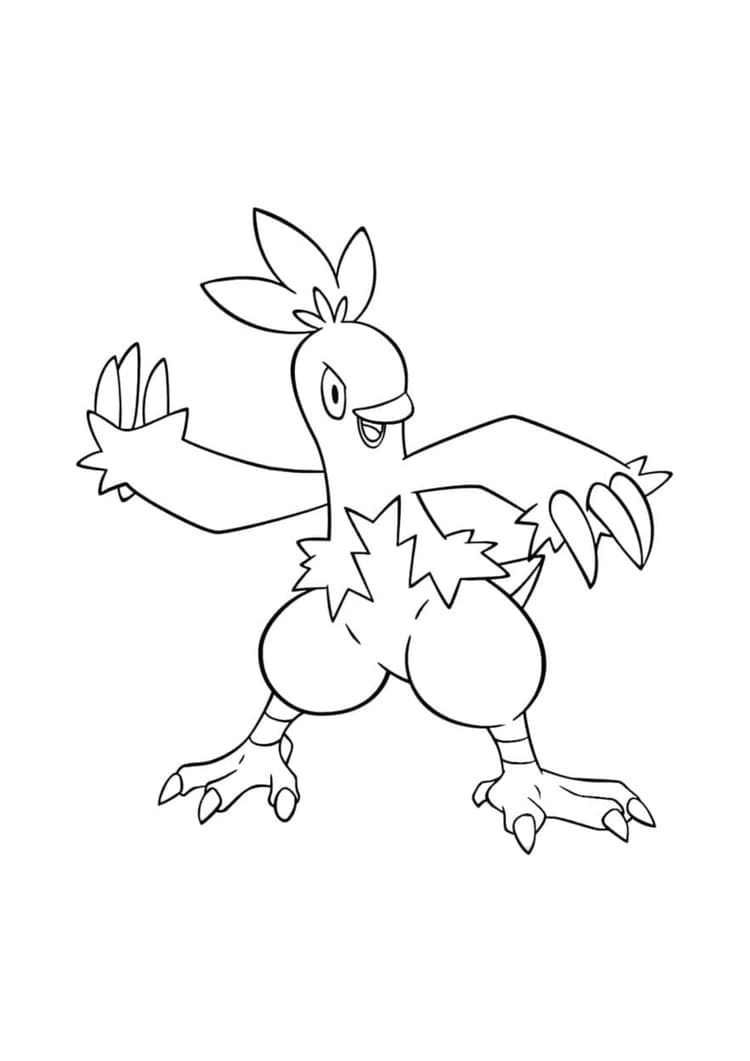 Combusken coloring page (A4) to print