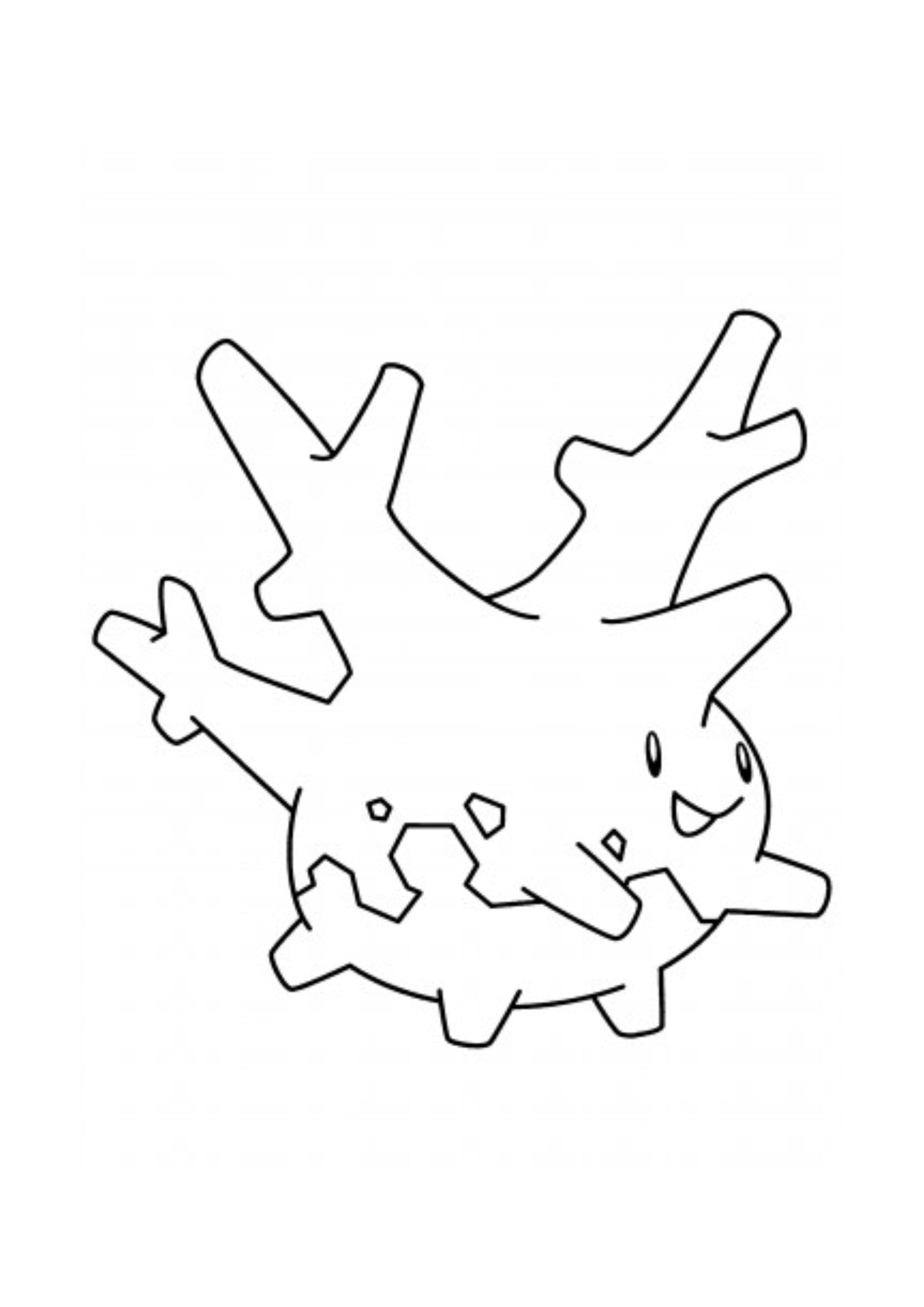 Corsola coloring page (A4) to print