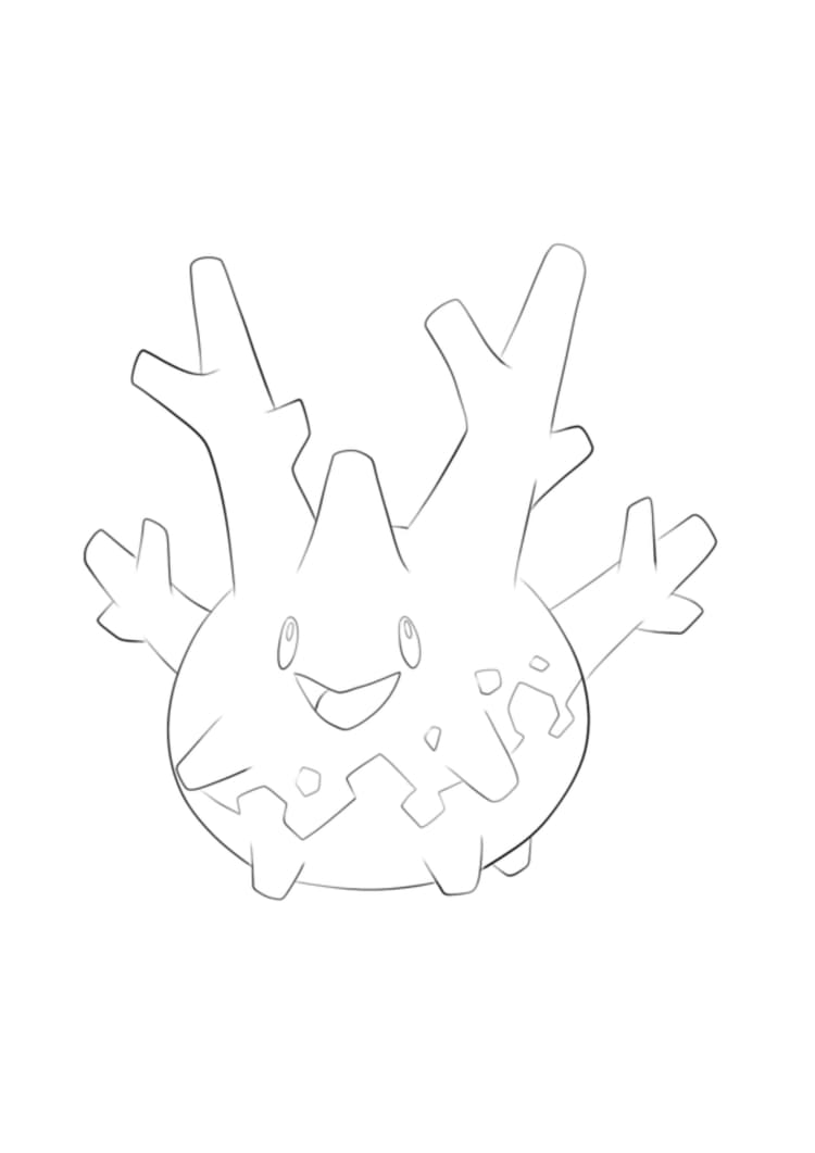 Corsola coloring page (A4) to print