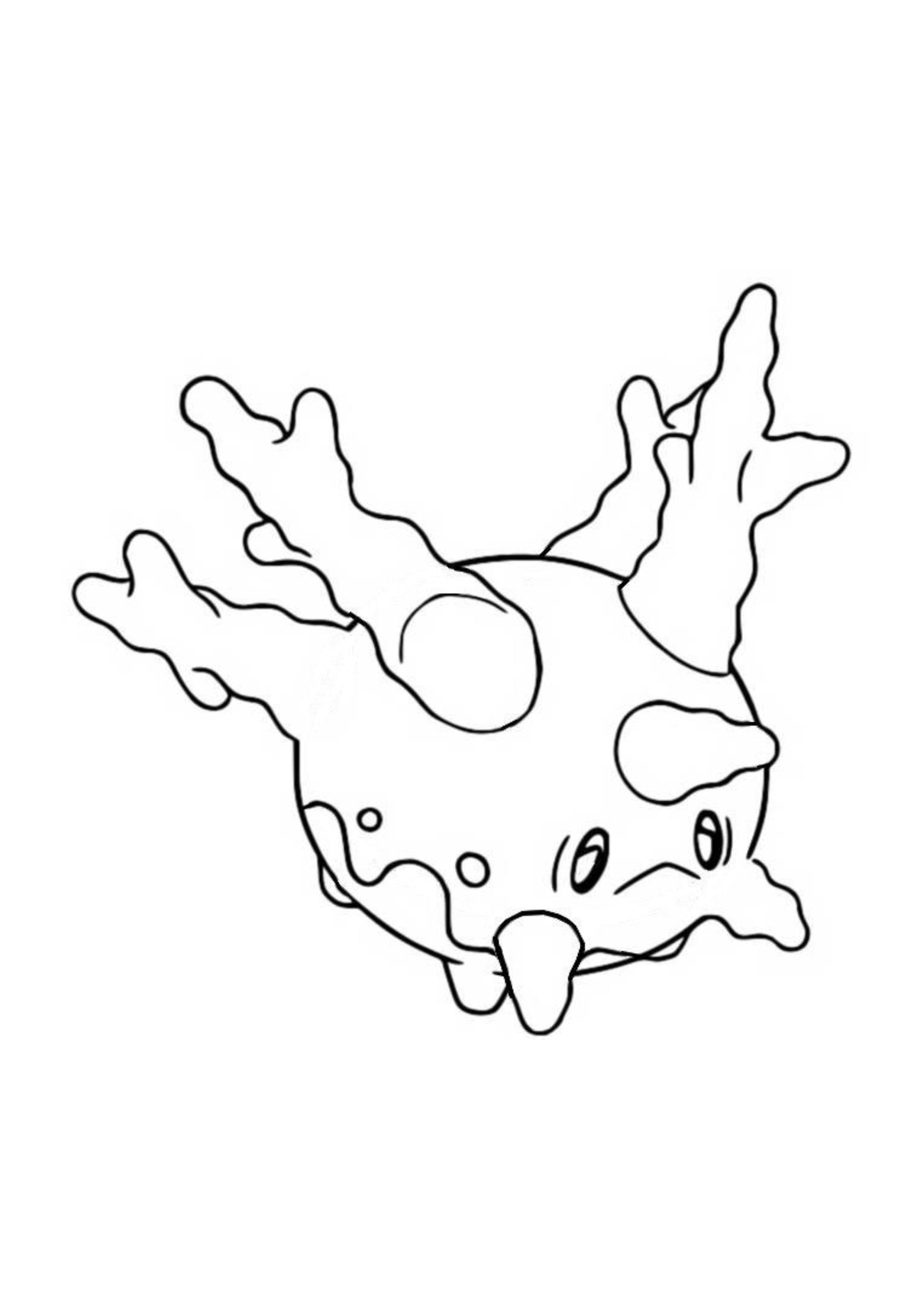 Corsola coloring page (A4) to print