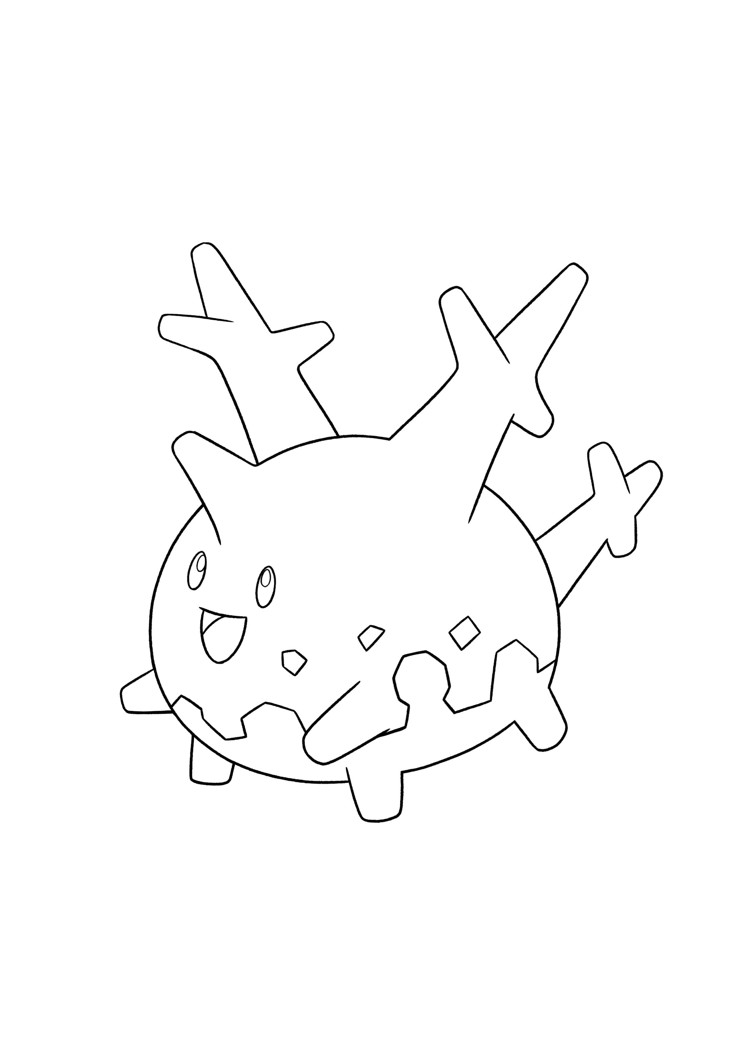 Corsola coloring page (A4) to print