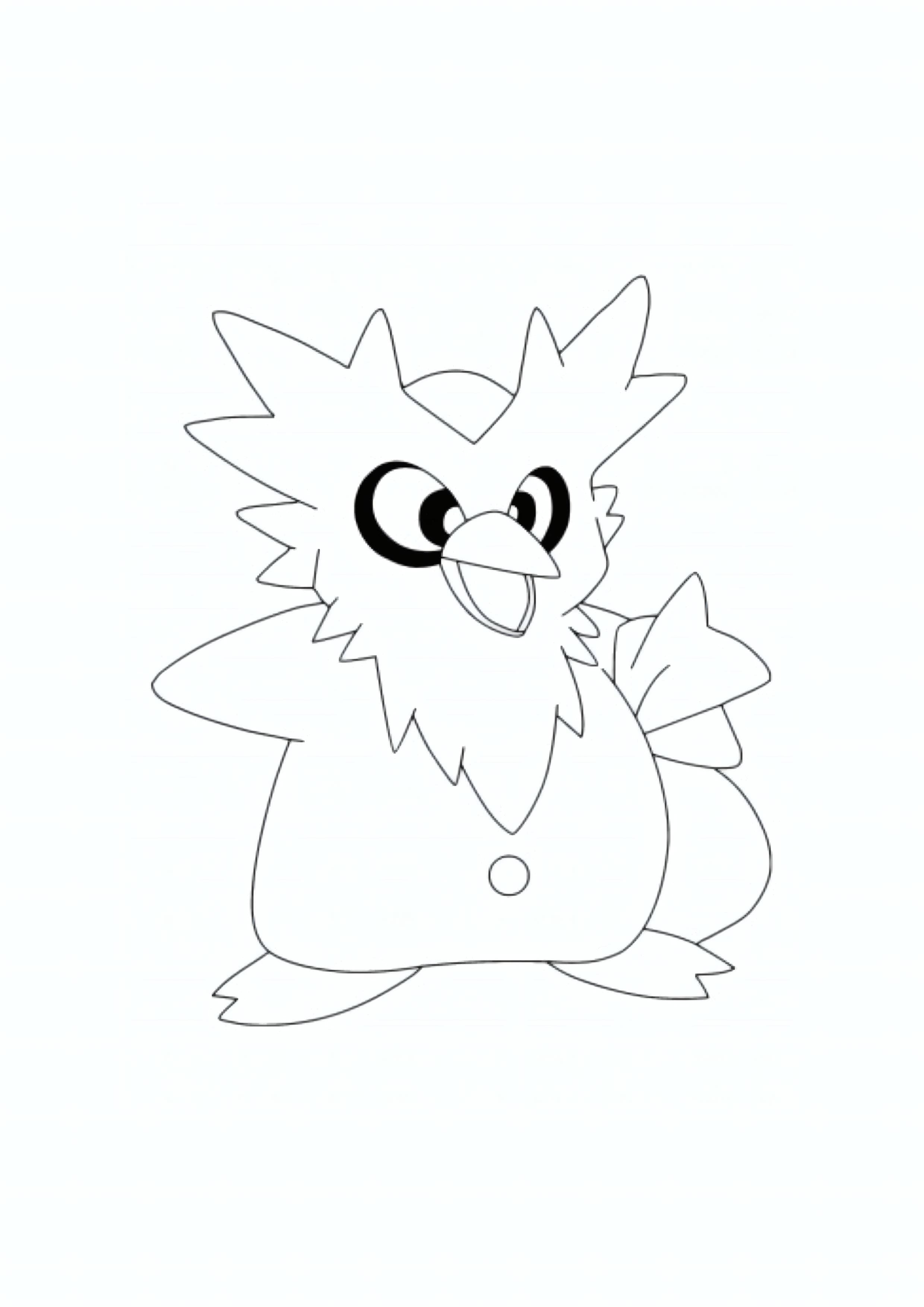 Delibird coloring page (A4) to print