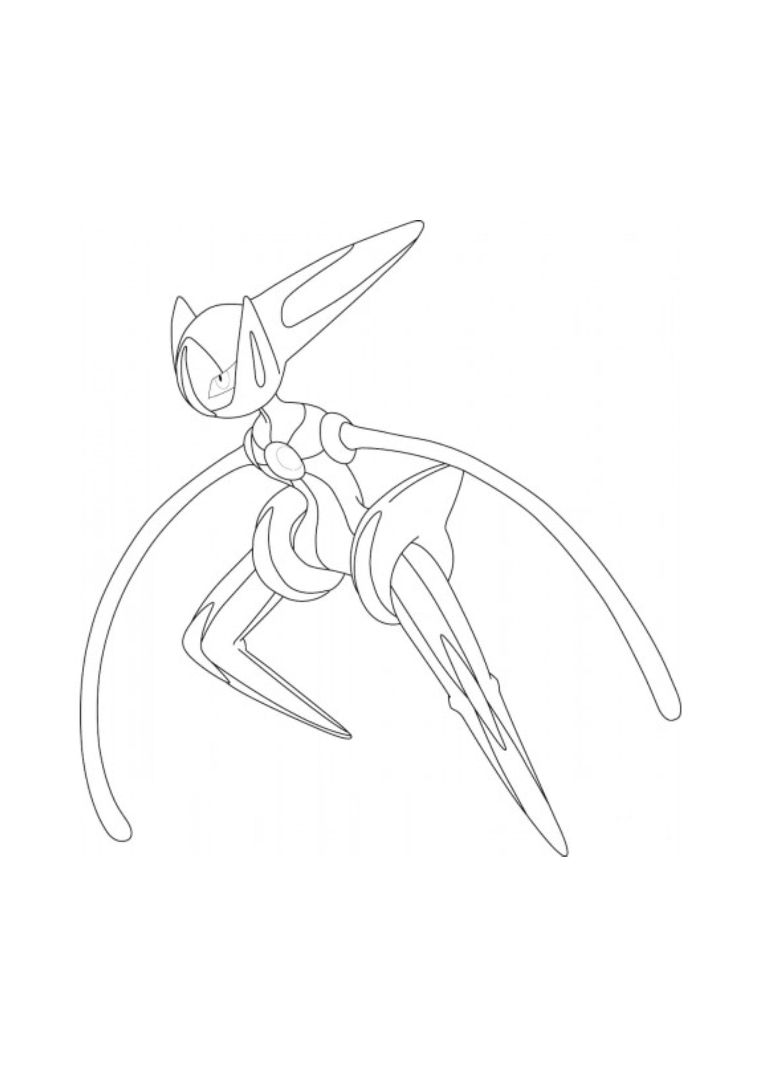 Deoxys coloring page (A4) to print