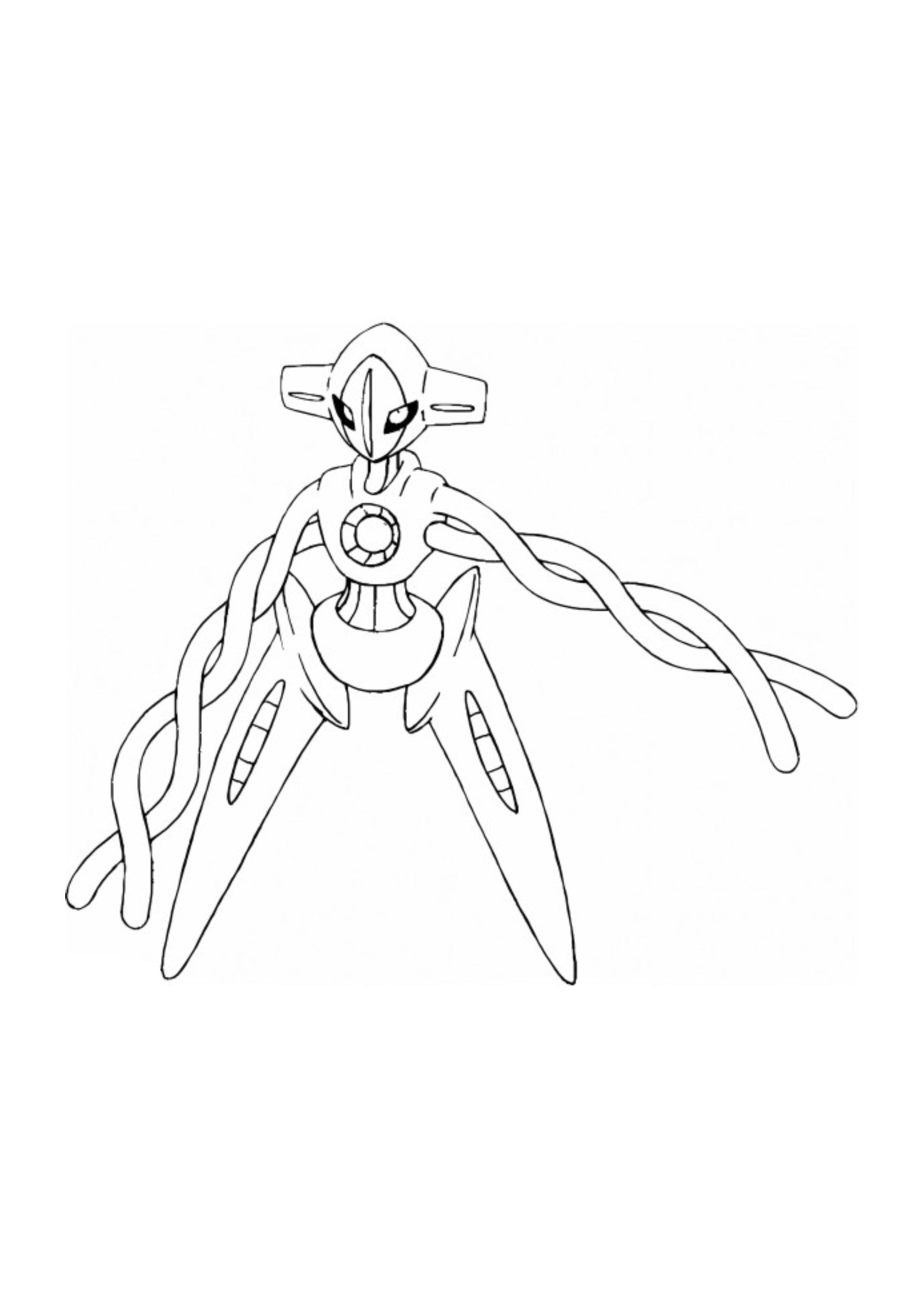 Deoxys coloring page (A4) to print
