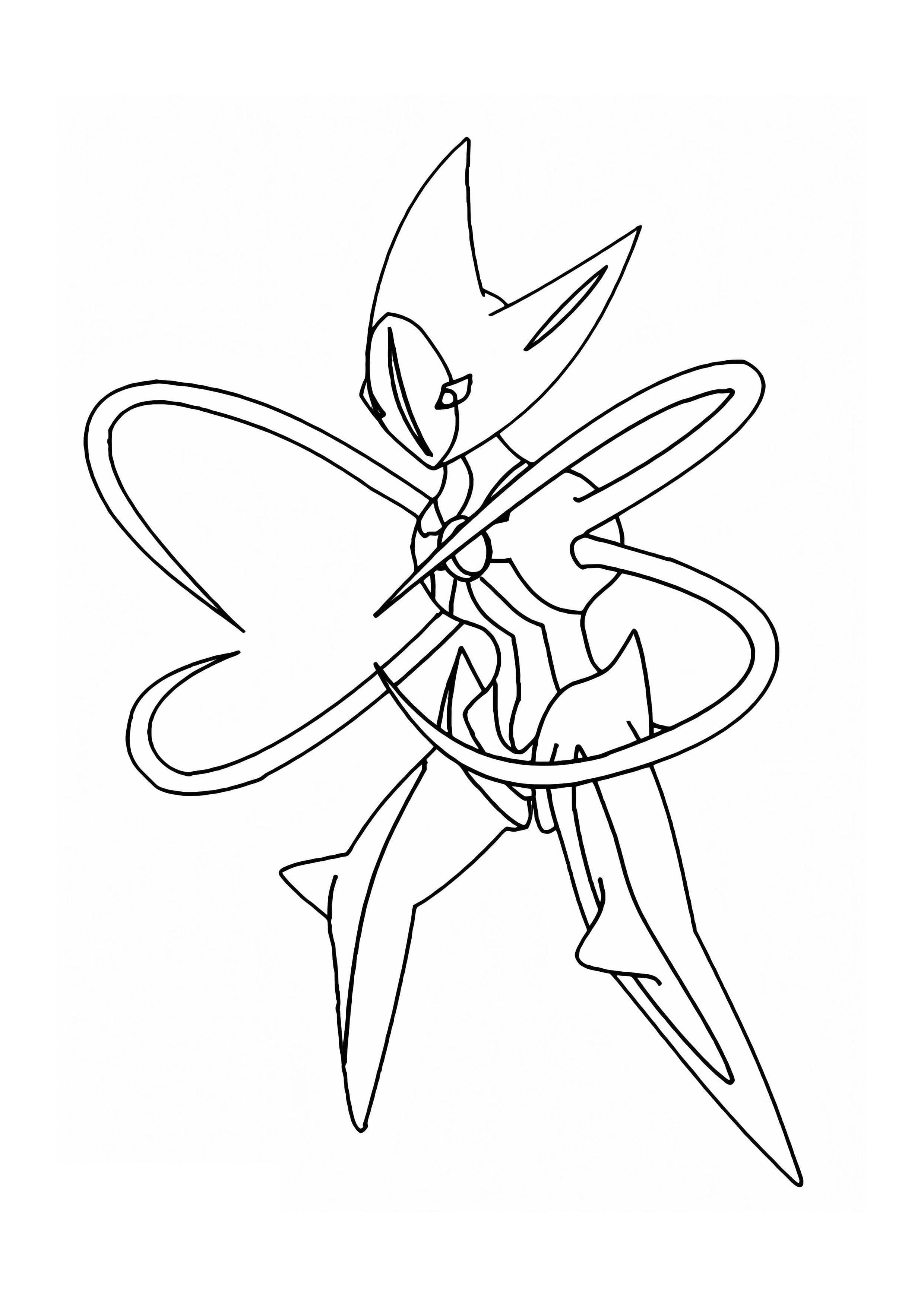 Deoxys coloring page (A4) to print