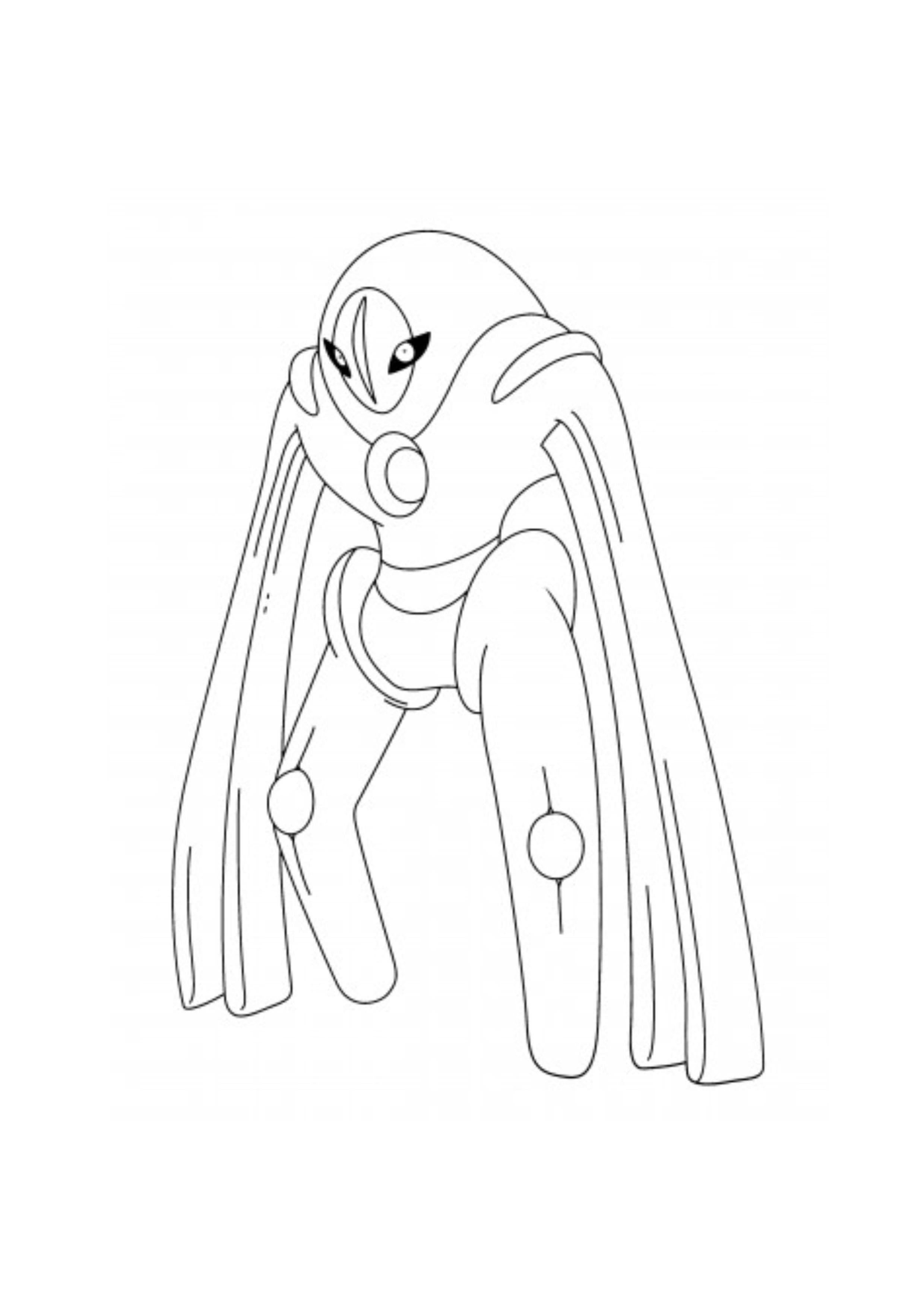 Deoxys coloring page (A4) to print
