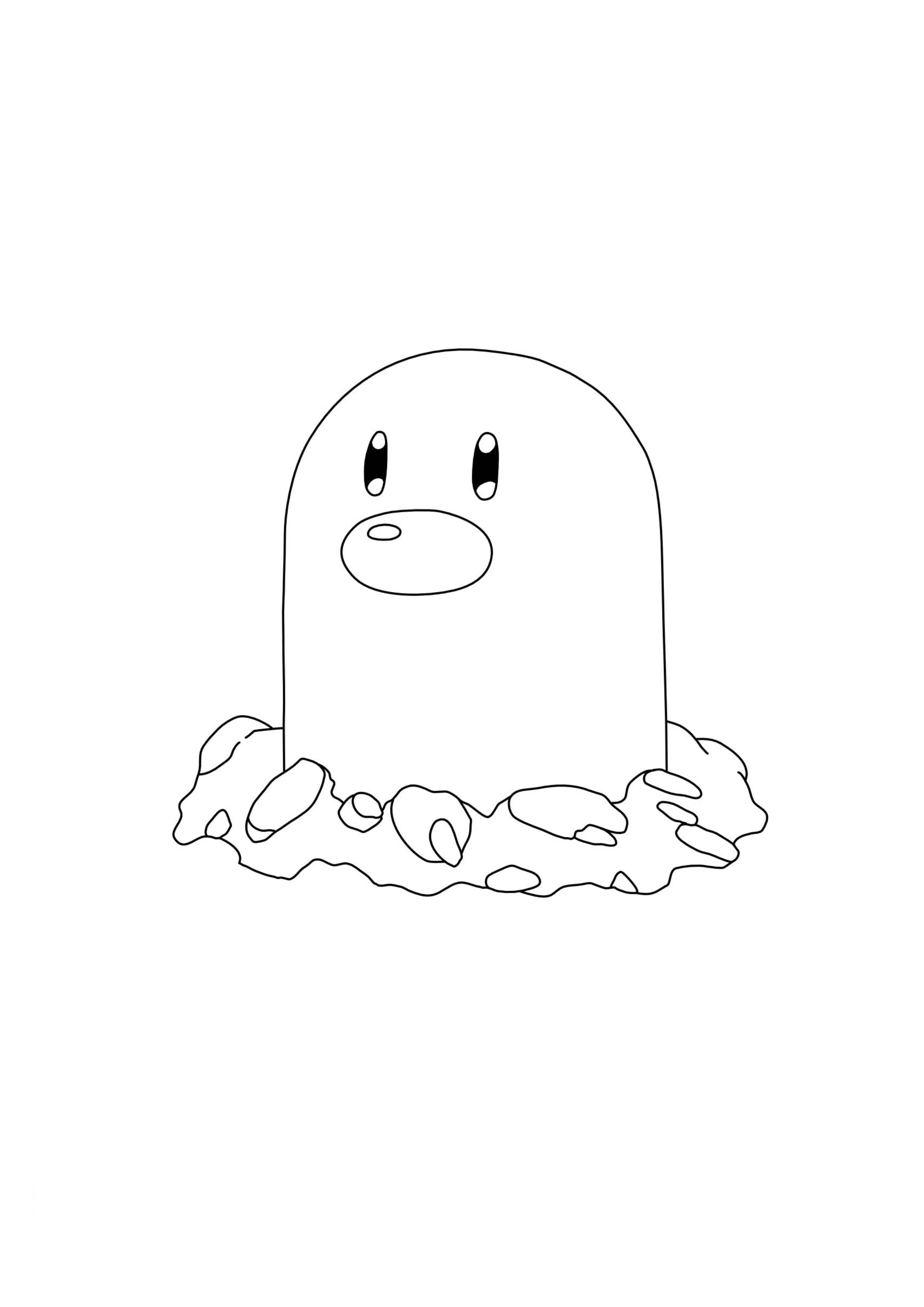 Diglett coloring page (A4) to print