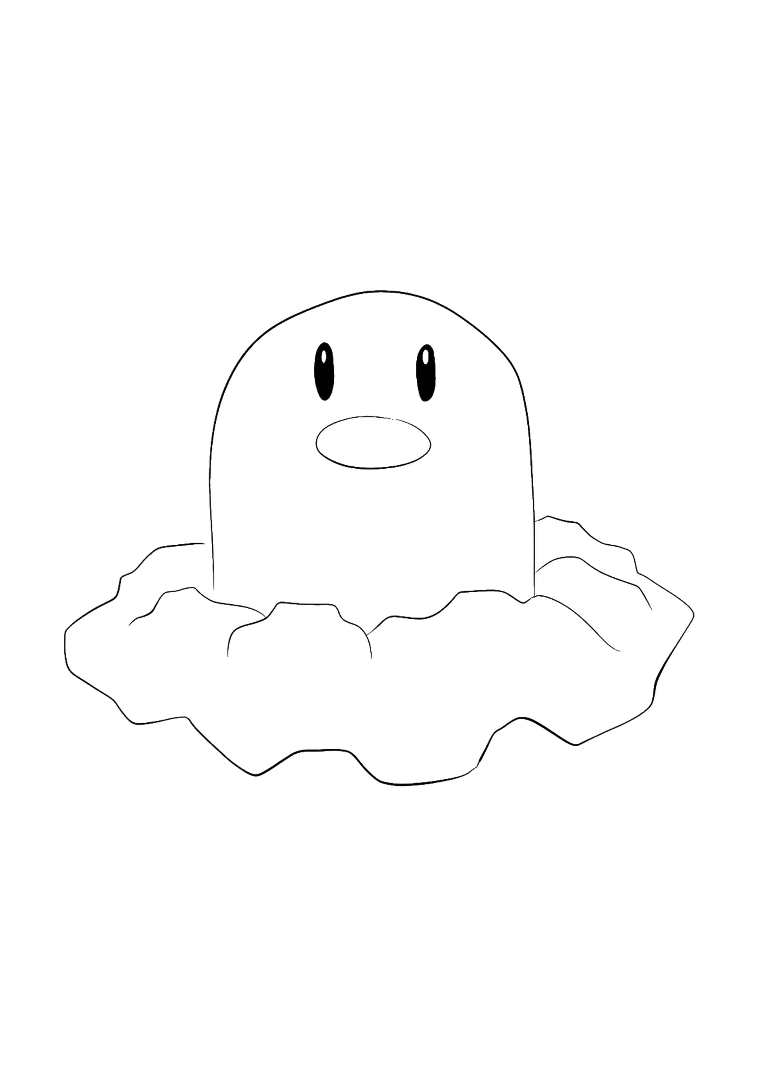 Diglett coloring page (A4) to print
