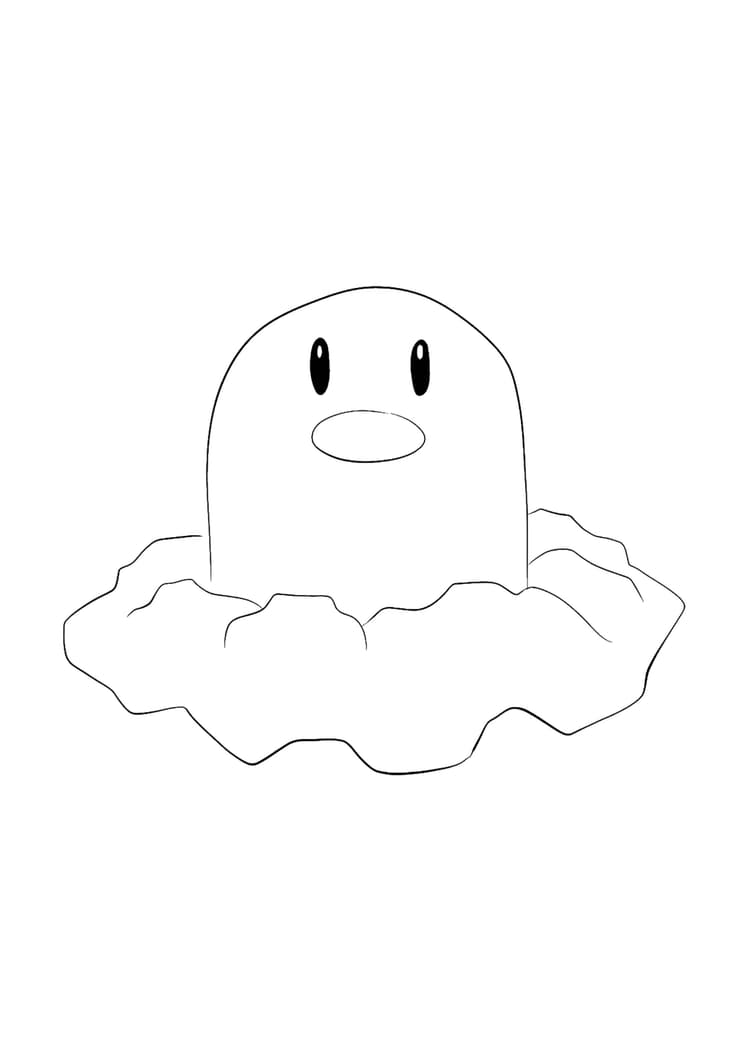 Diglett coloring page (A4) to print