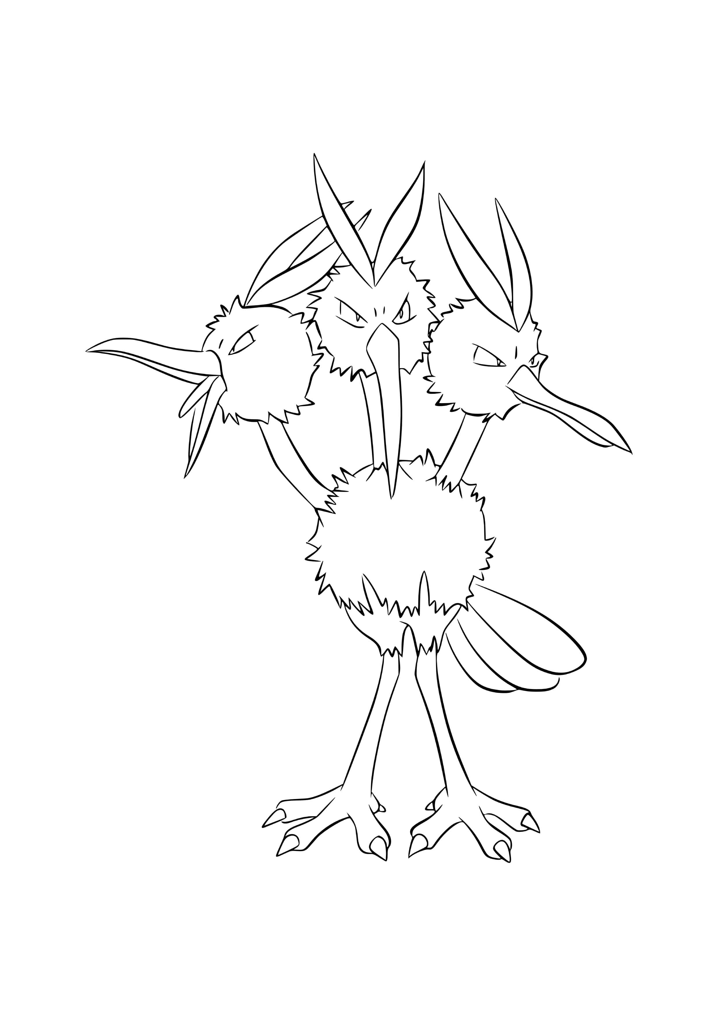Dodrio coloring page (A4) to print