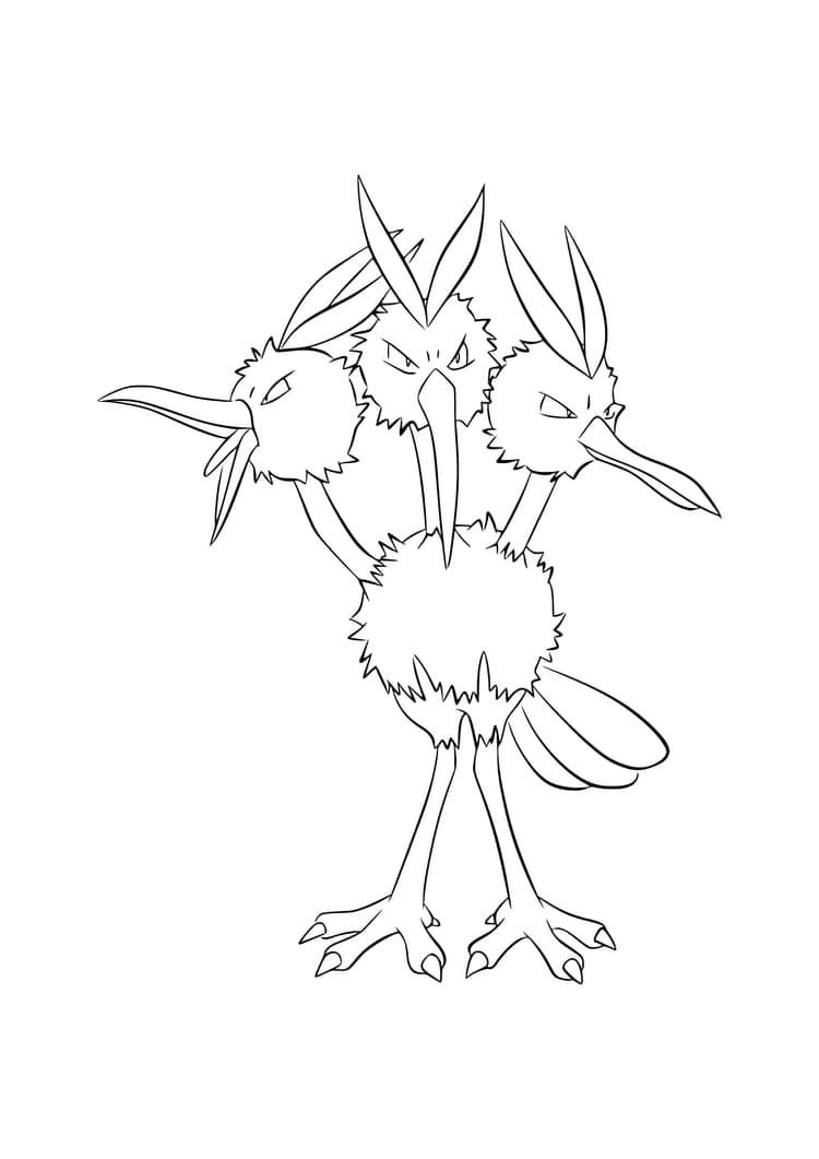 Dodrio coloring page (A4) to print