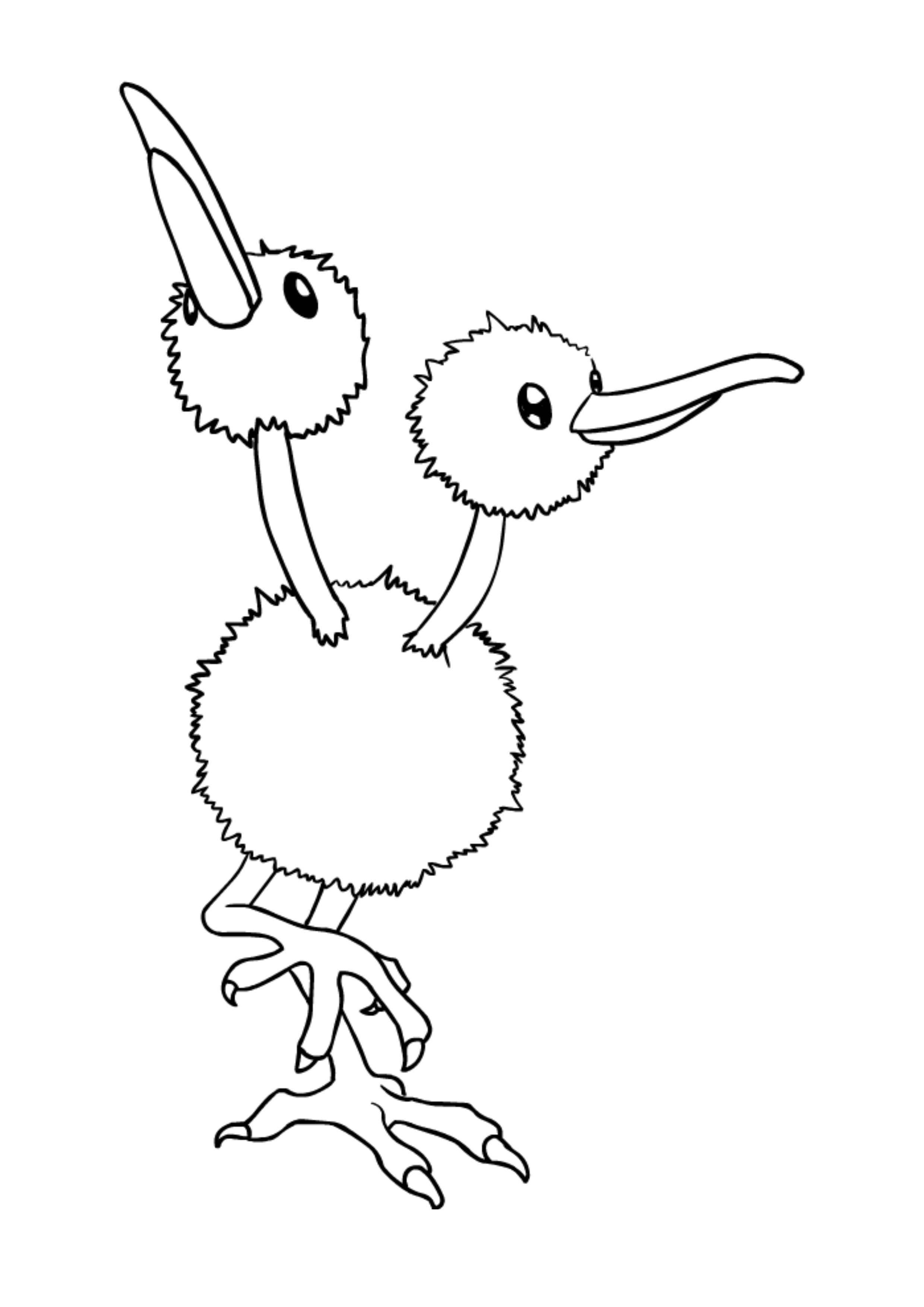 Doduo coloring page (A4) to print