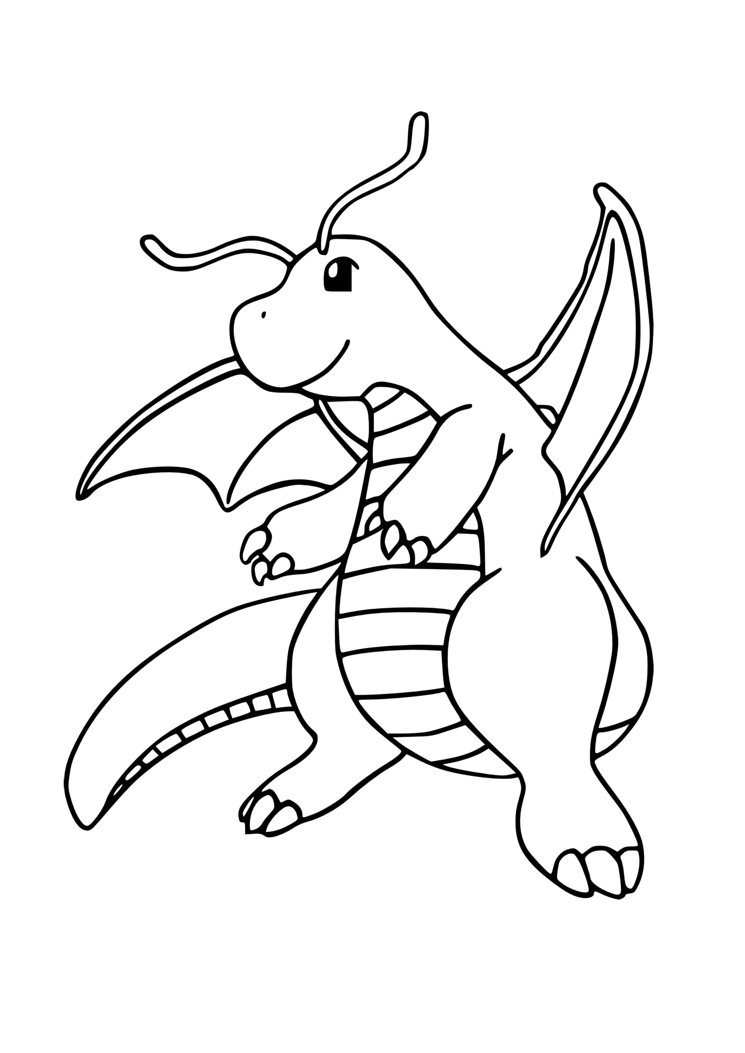 Dragonite coloring page (A4) to print
