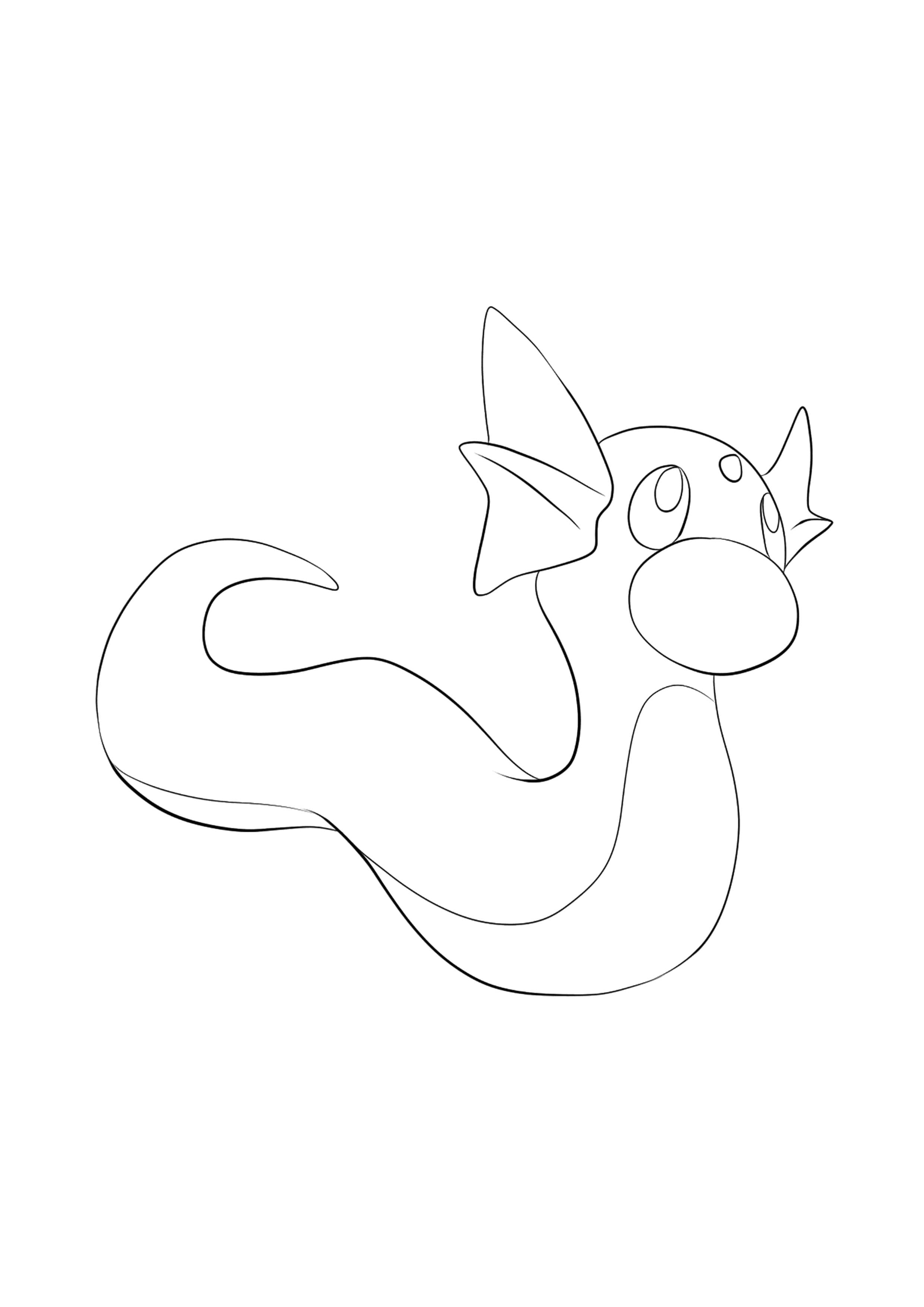 Dratini coloring page (A4) to print