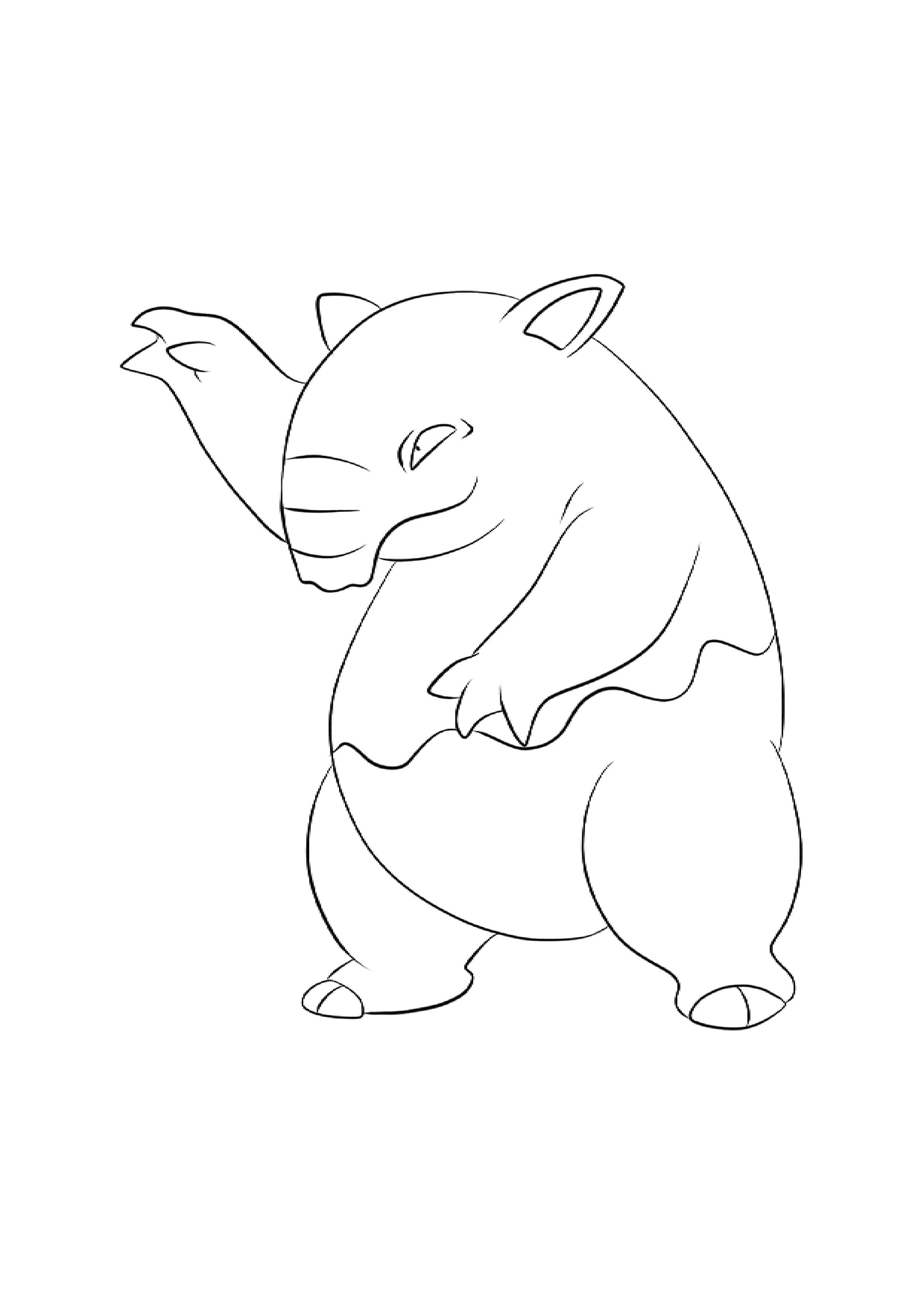 Drowzee coloring page (A4) to print