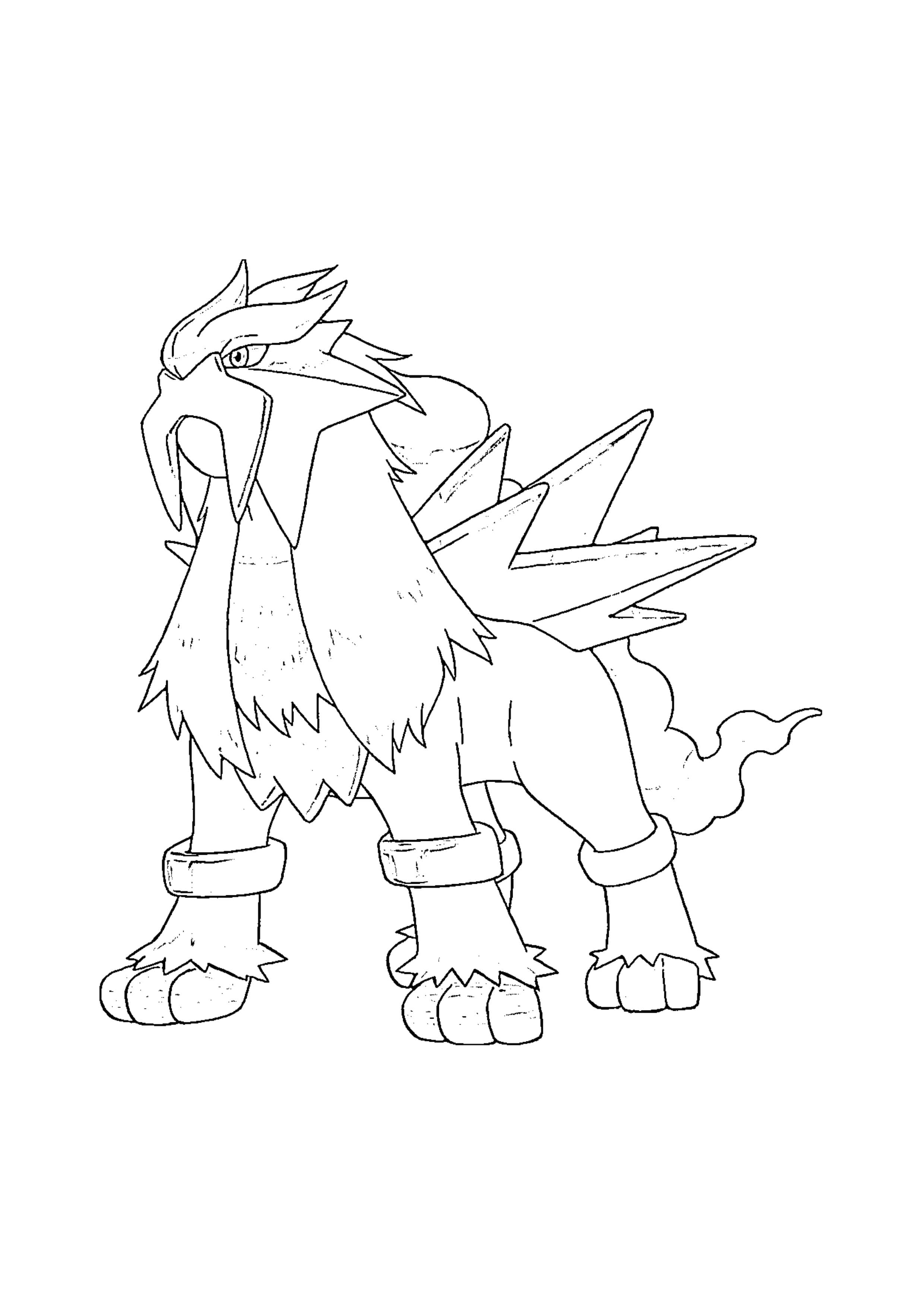 Entei coloring page (A4) to print