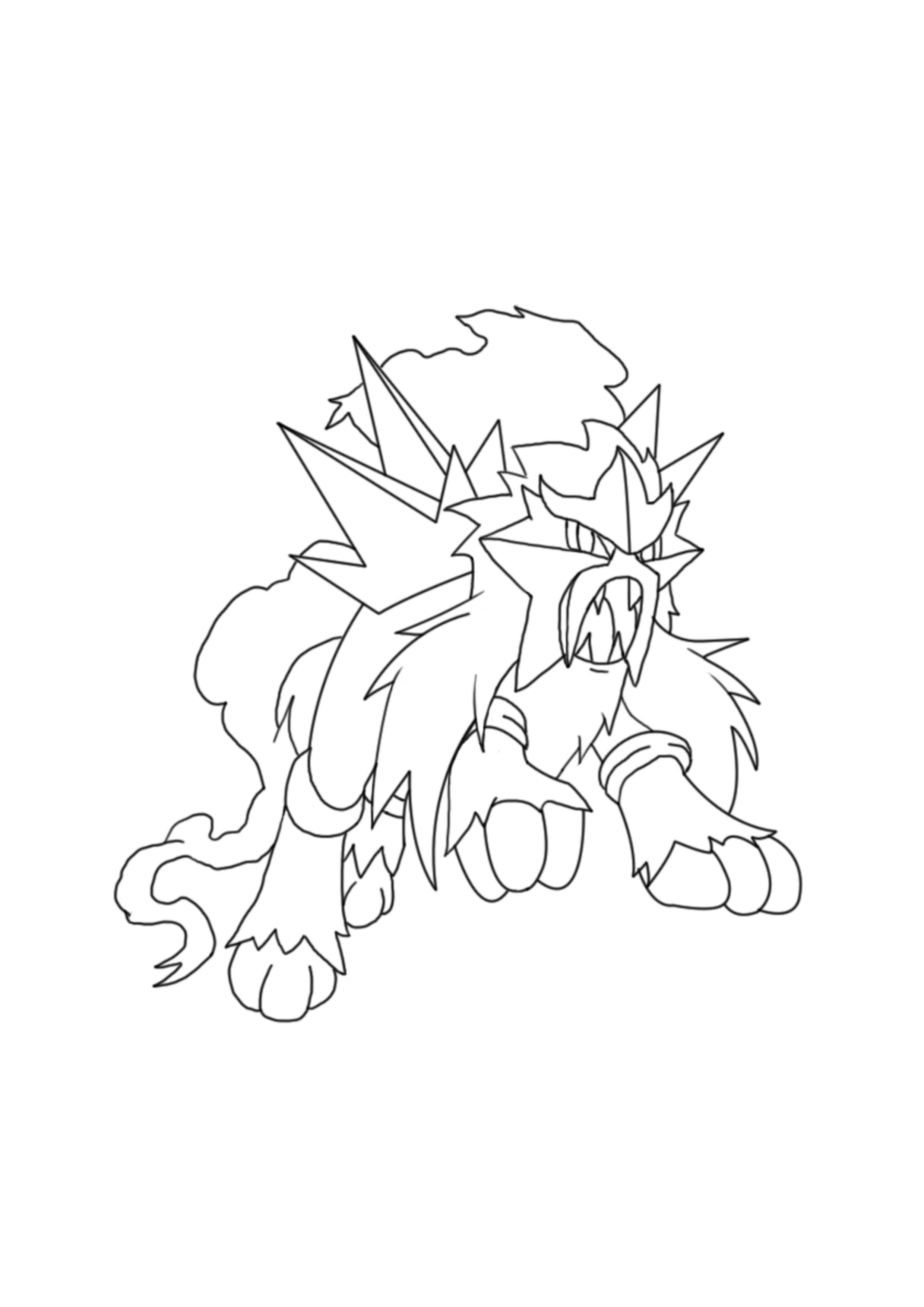 Entei coloring page (A4) to print