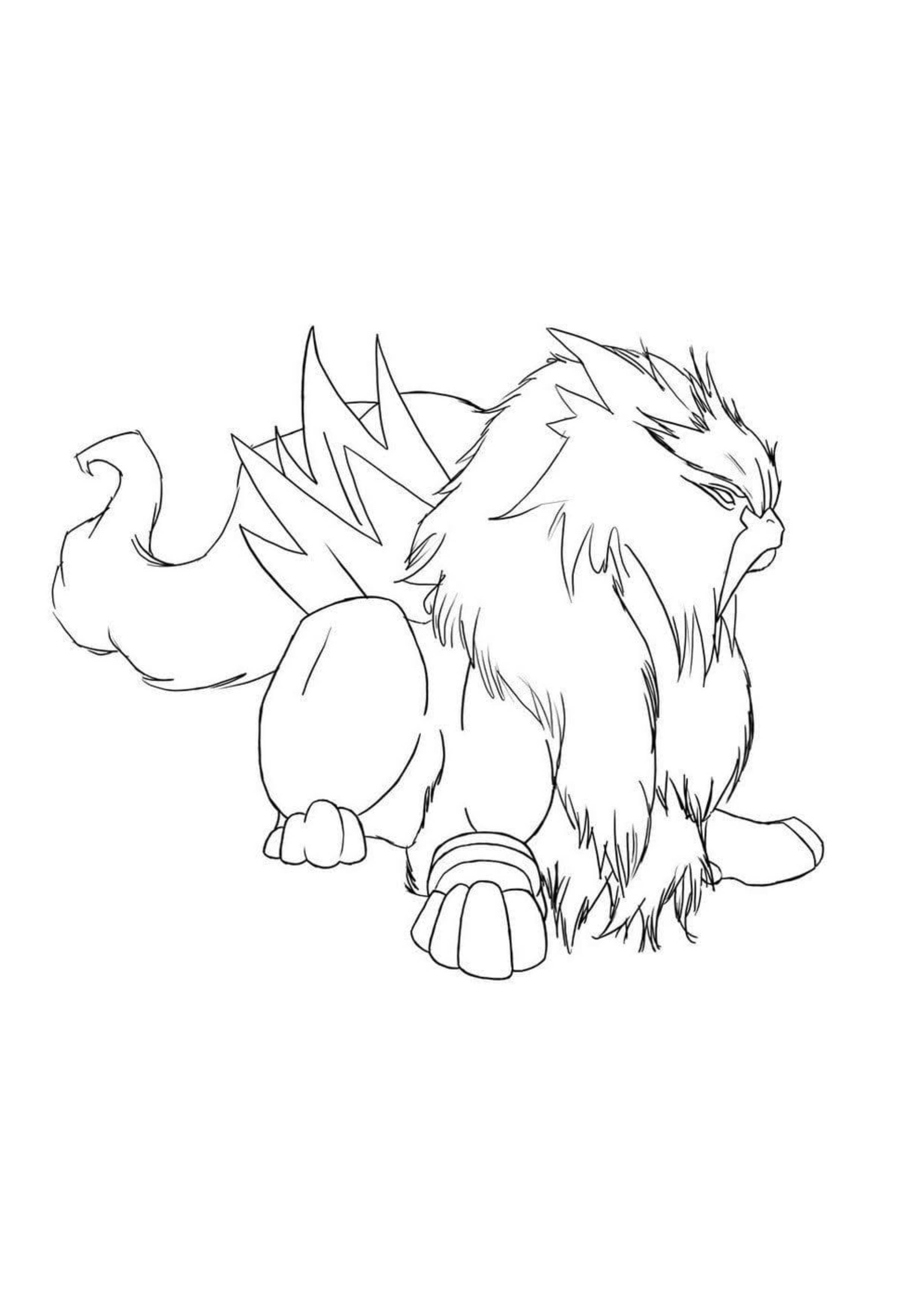 Entei coloring page (A4) to print