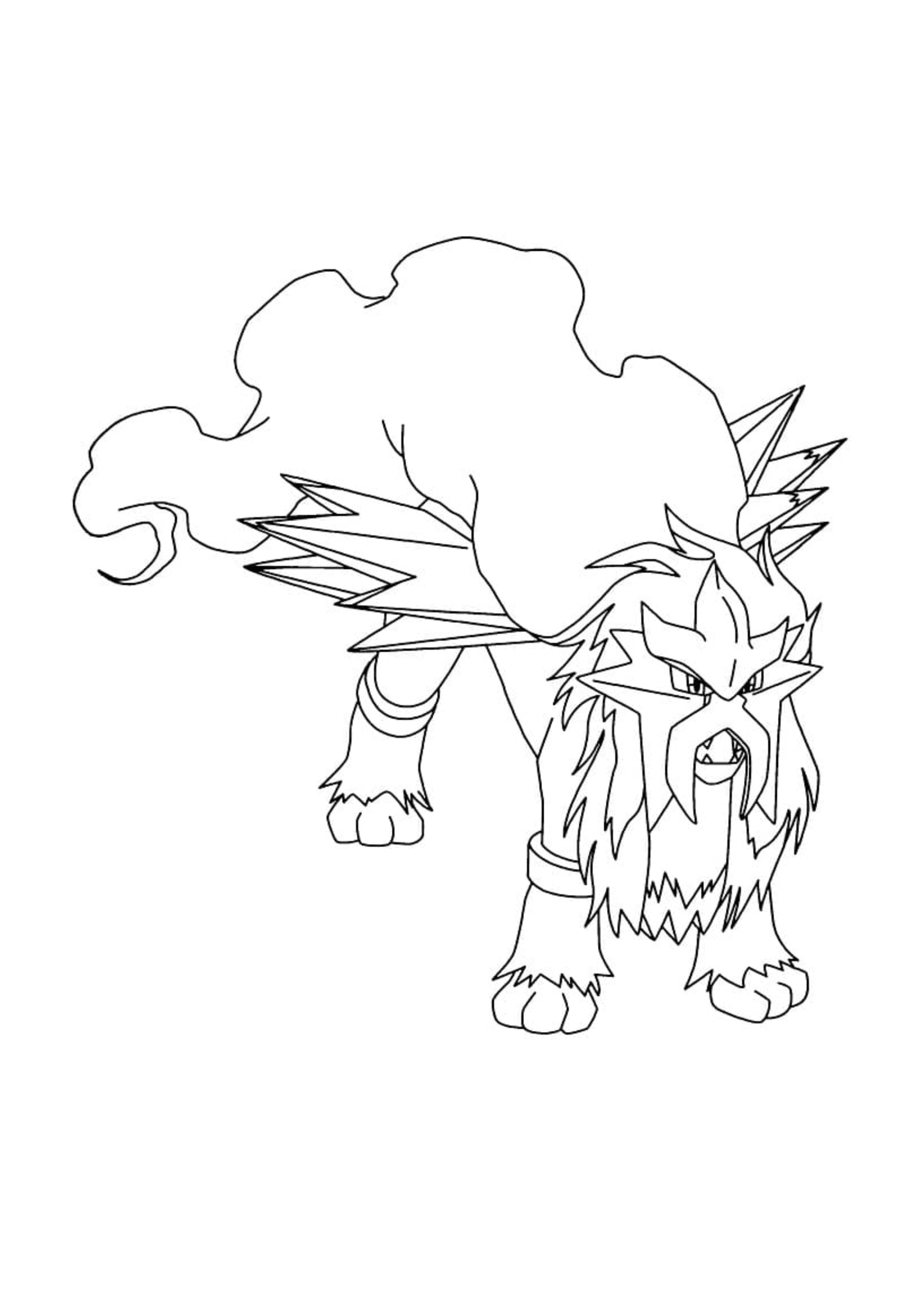 Entei coloring page (A4) to print