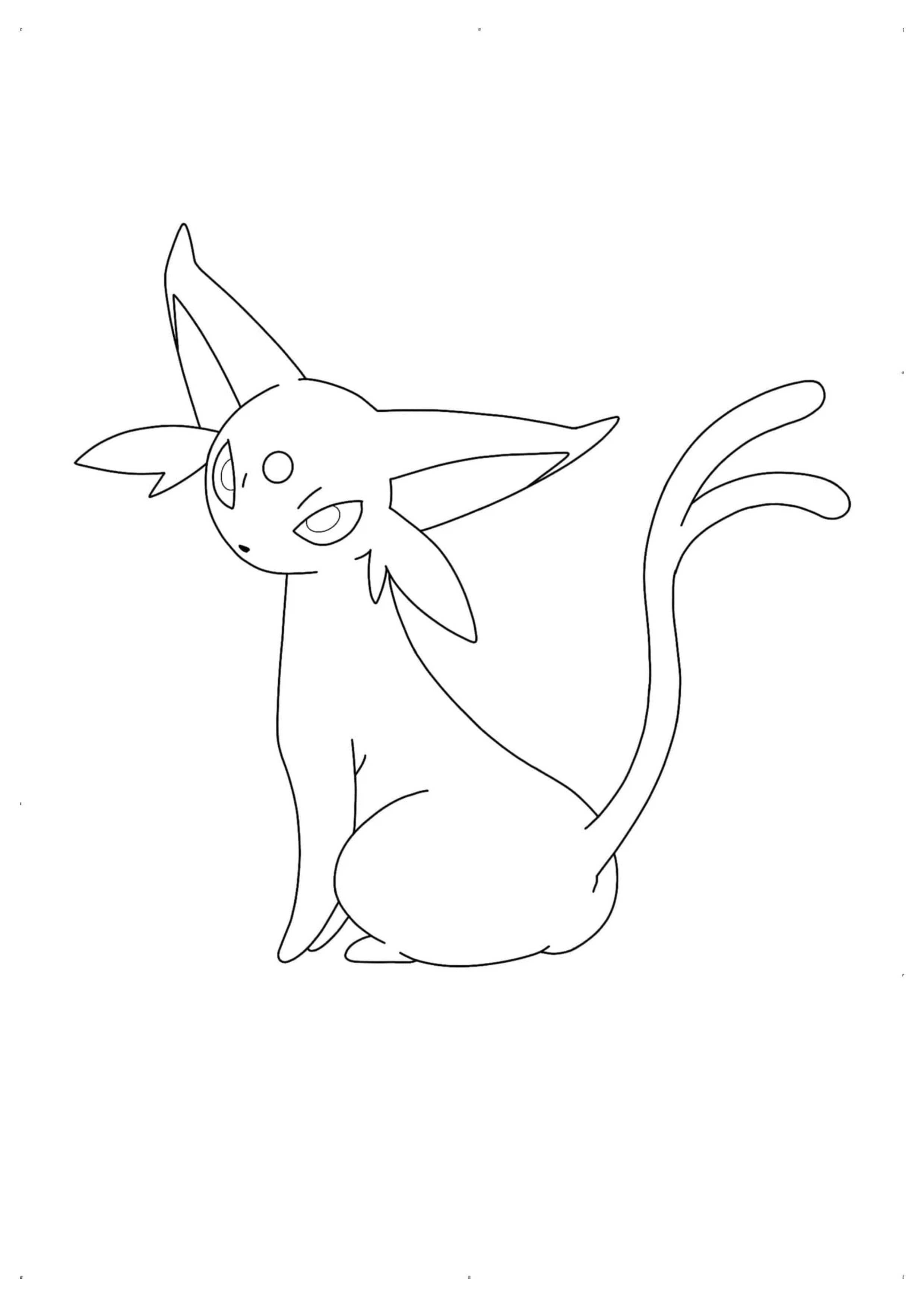 Espeon coloring page (A4) to print