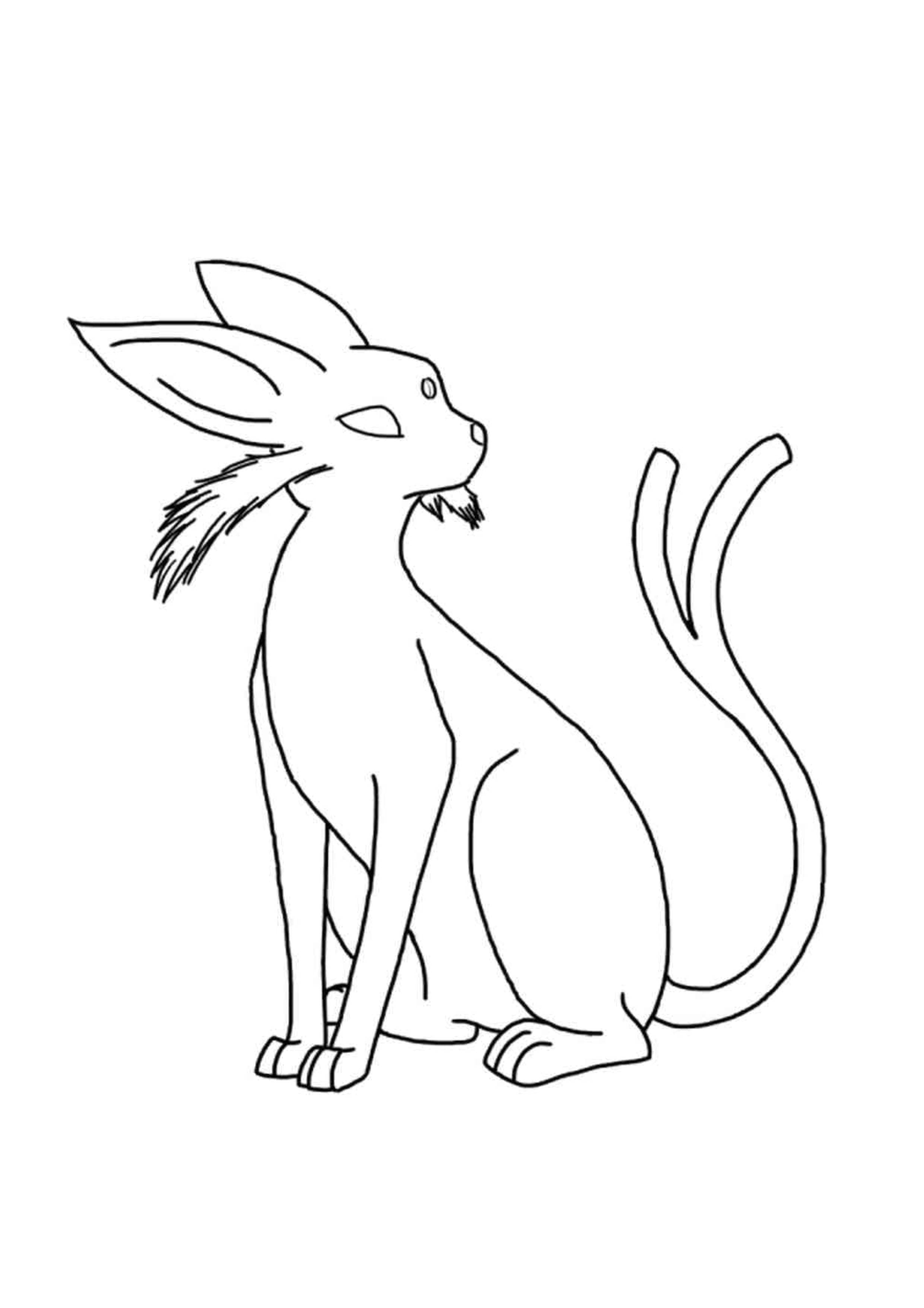 Espeon coloring page (A4) to print