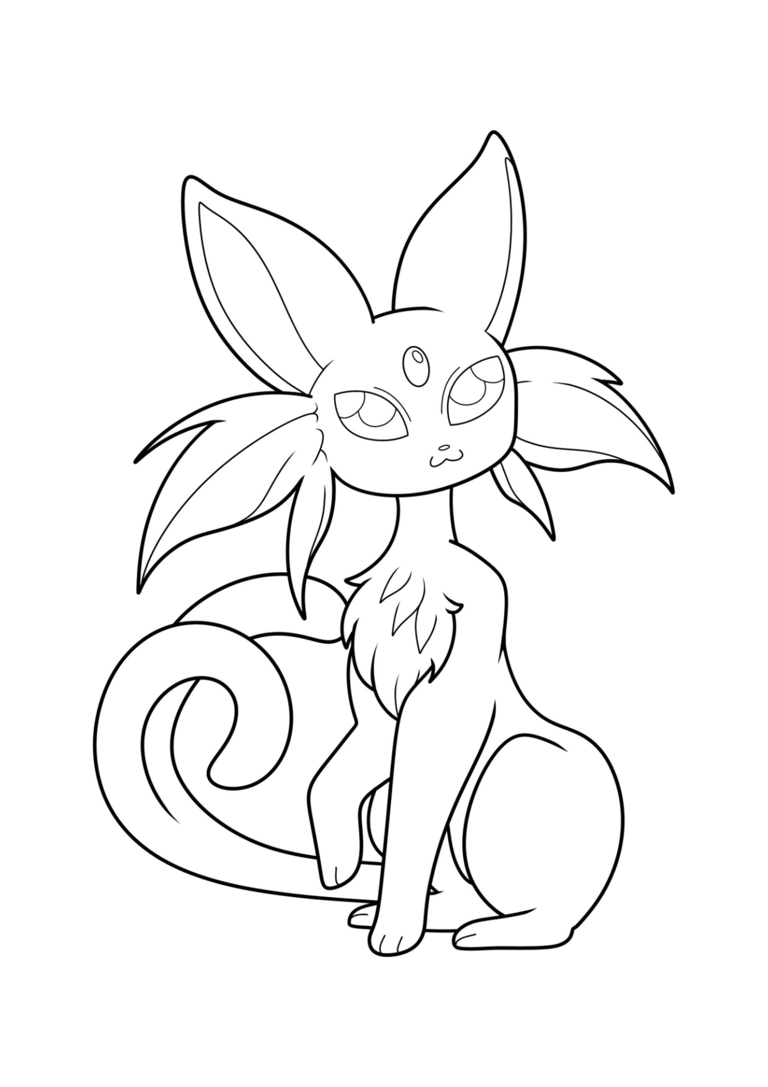 Espeon coloring page (A4) to print