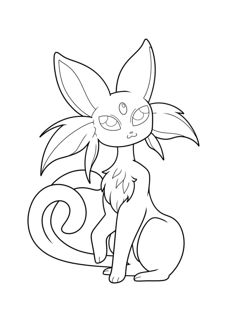 Espeon coloring page (A4) to print
