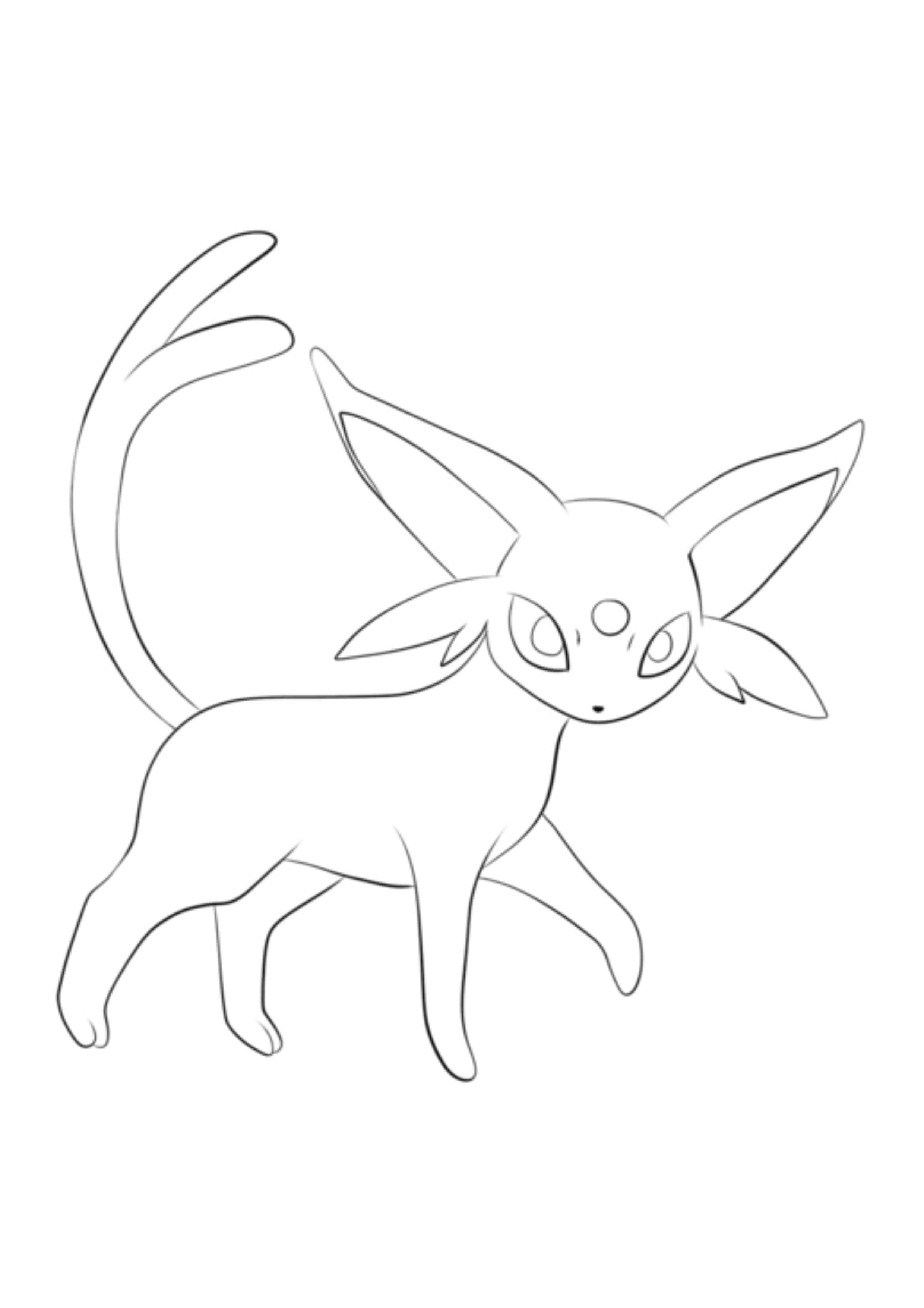 Espeon coloring page (A4) to print