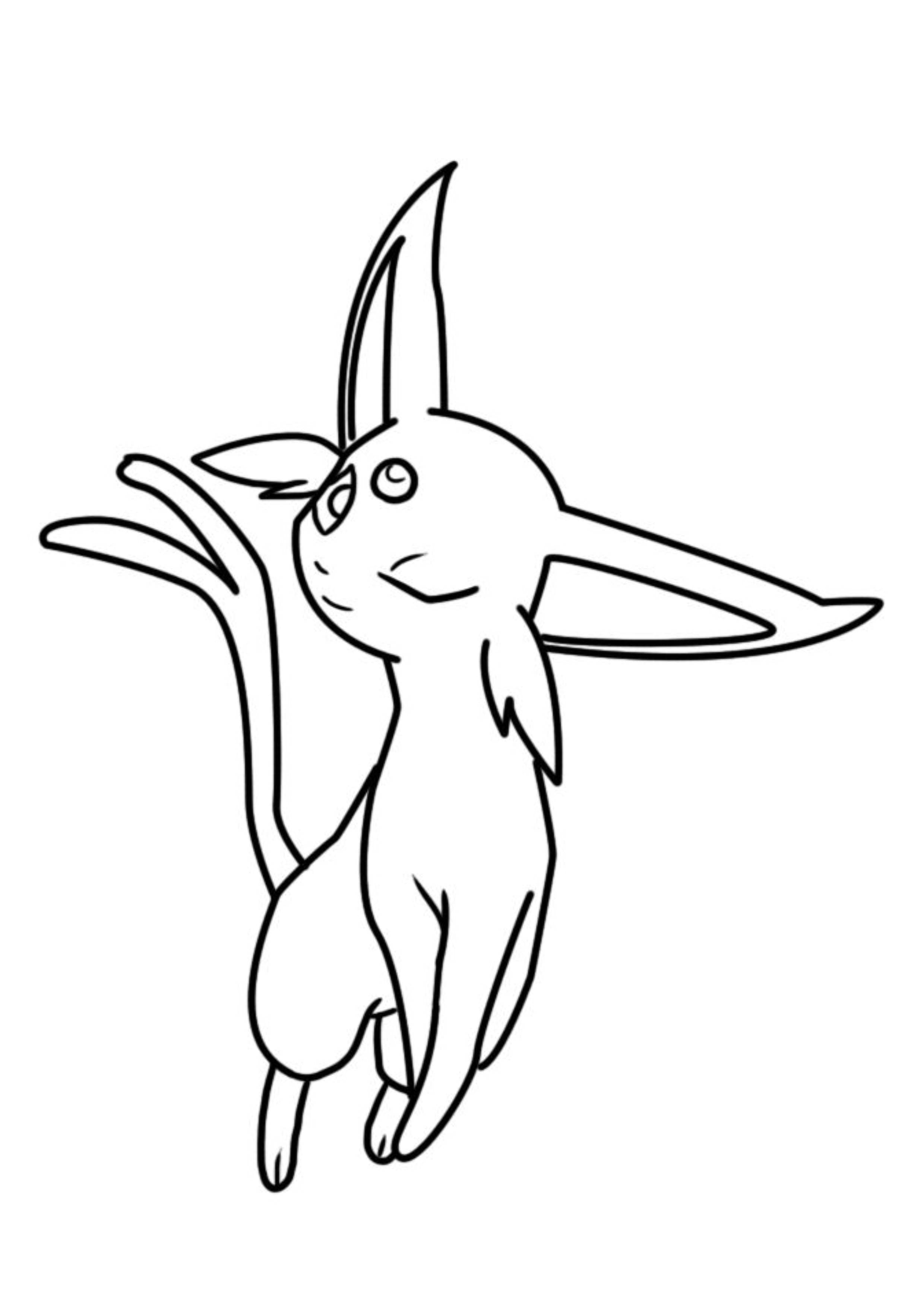 Espeon coloring page (A4) to print