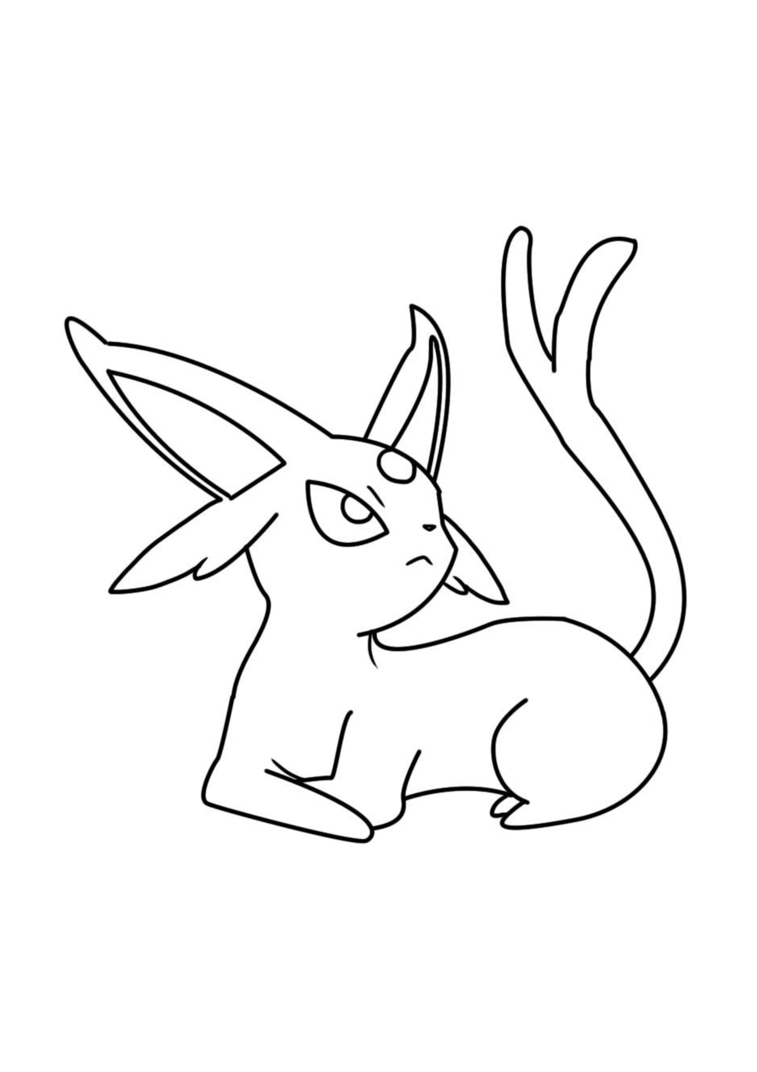Espeon coloring page (A4) to print