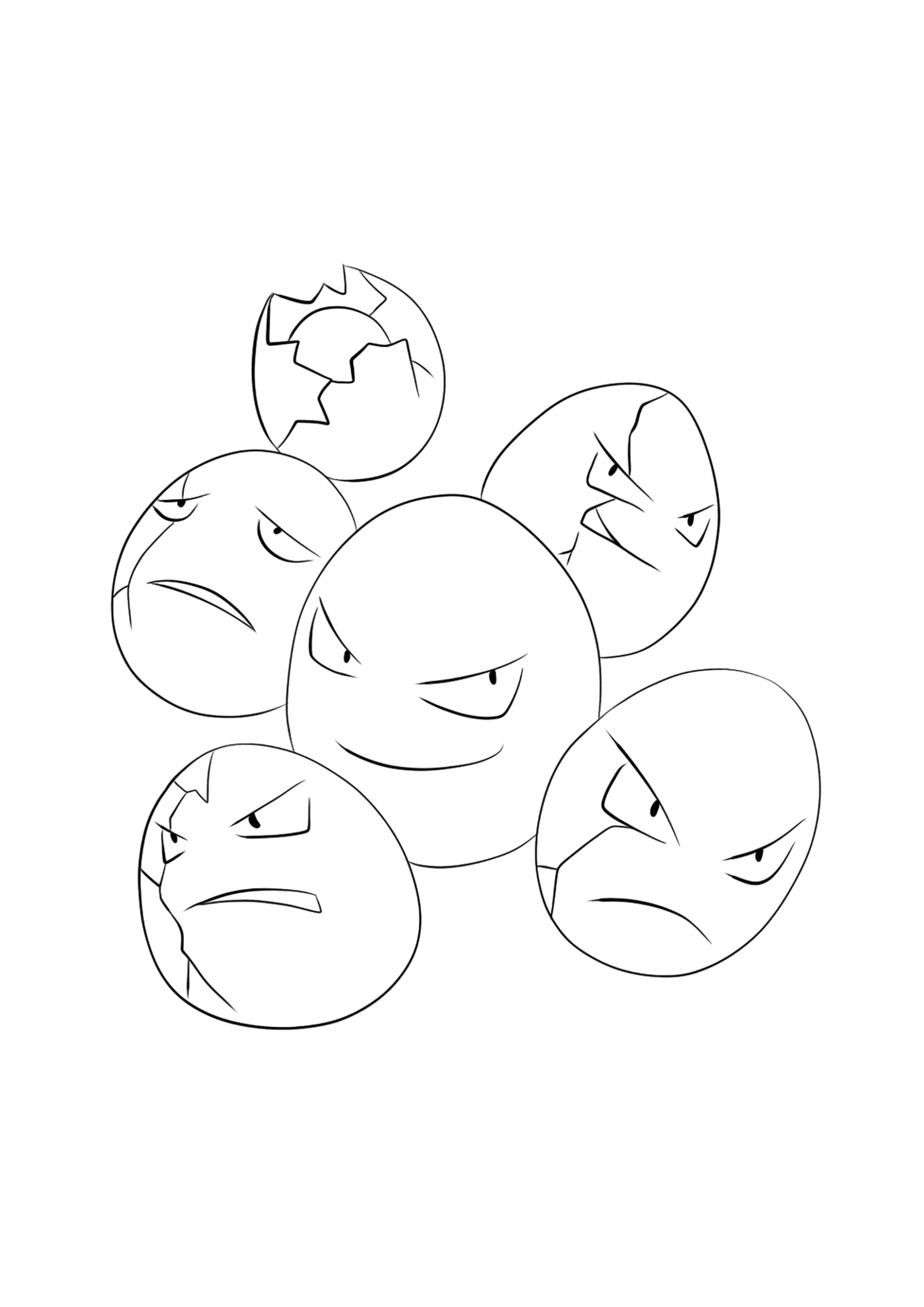 Exeggcute coloring page (A4) to print