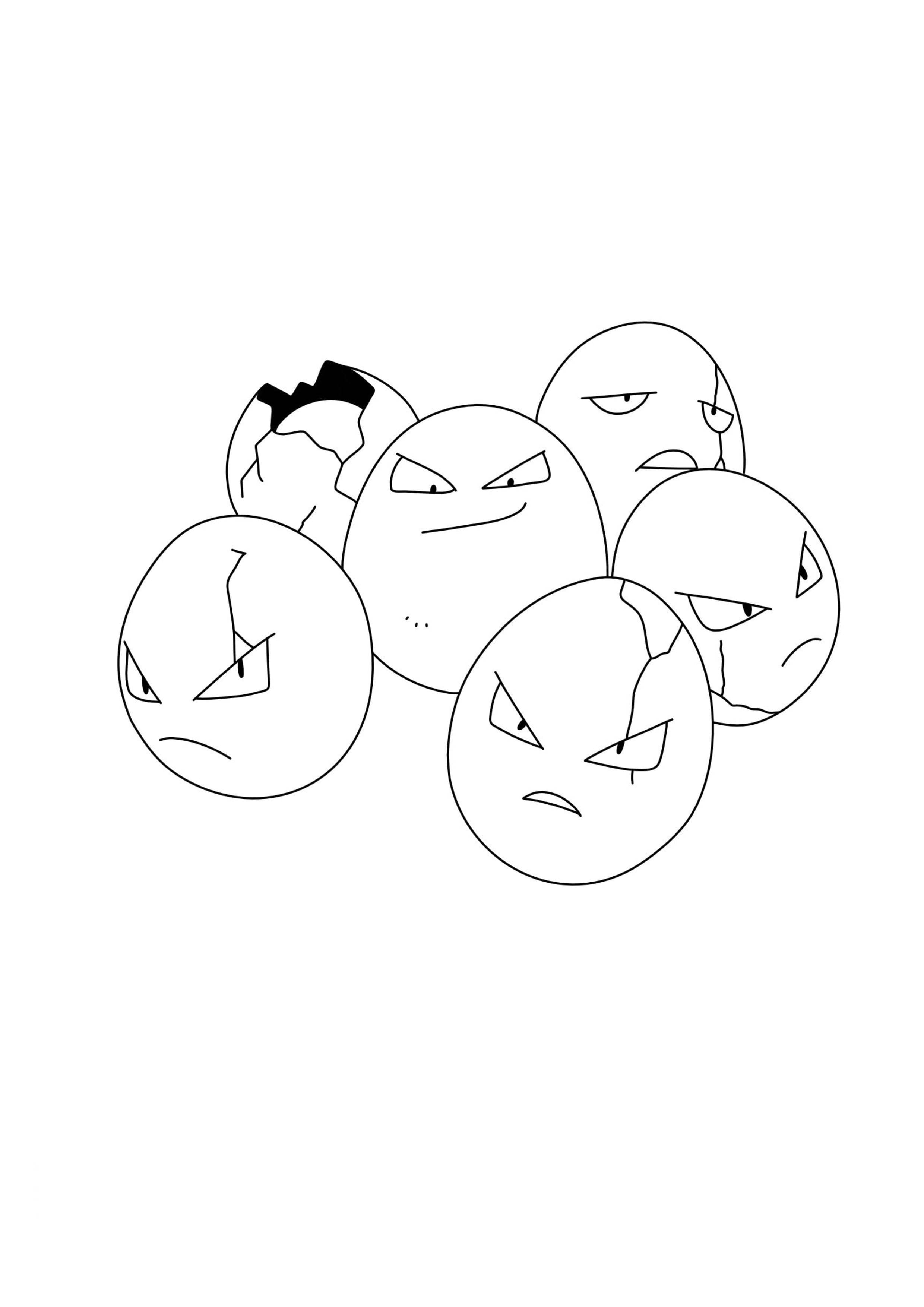 Exeggcute coloring page (A4) to print