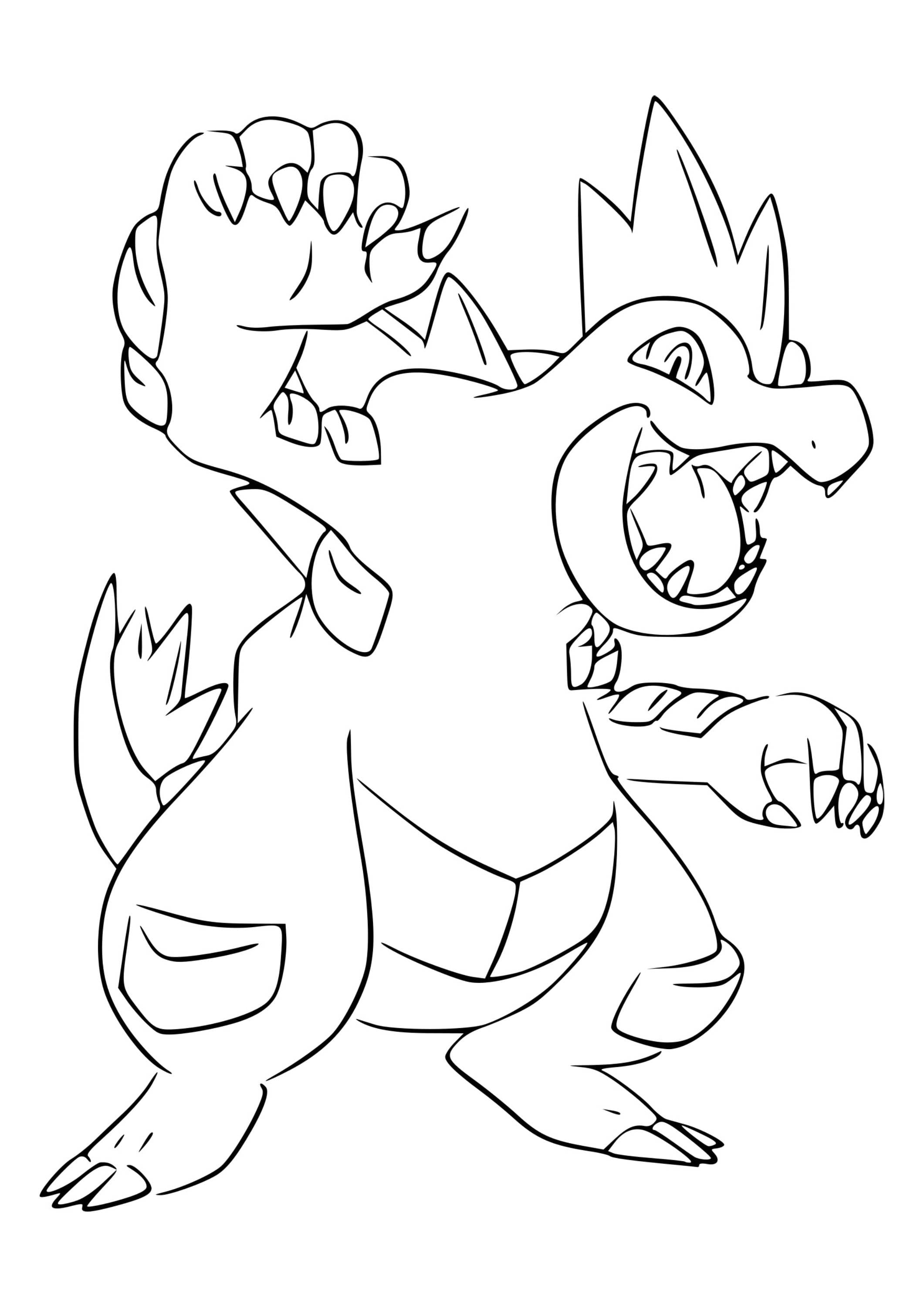 Feraligatr coloring page (A4) to print