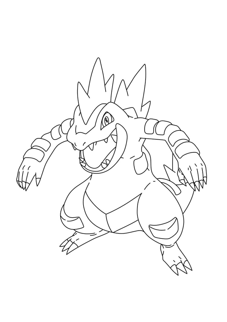 Feraligatr coloring page (A4) to print