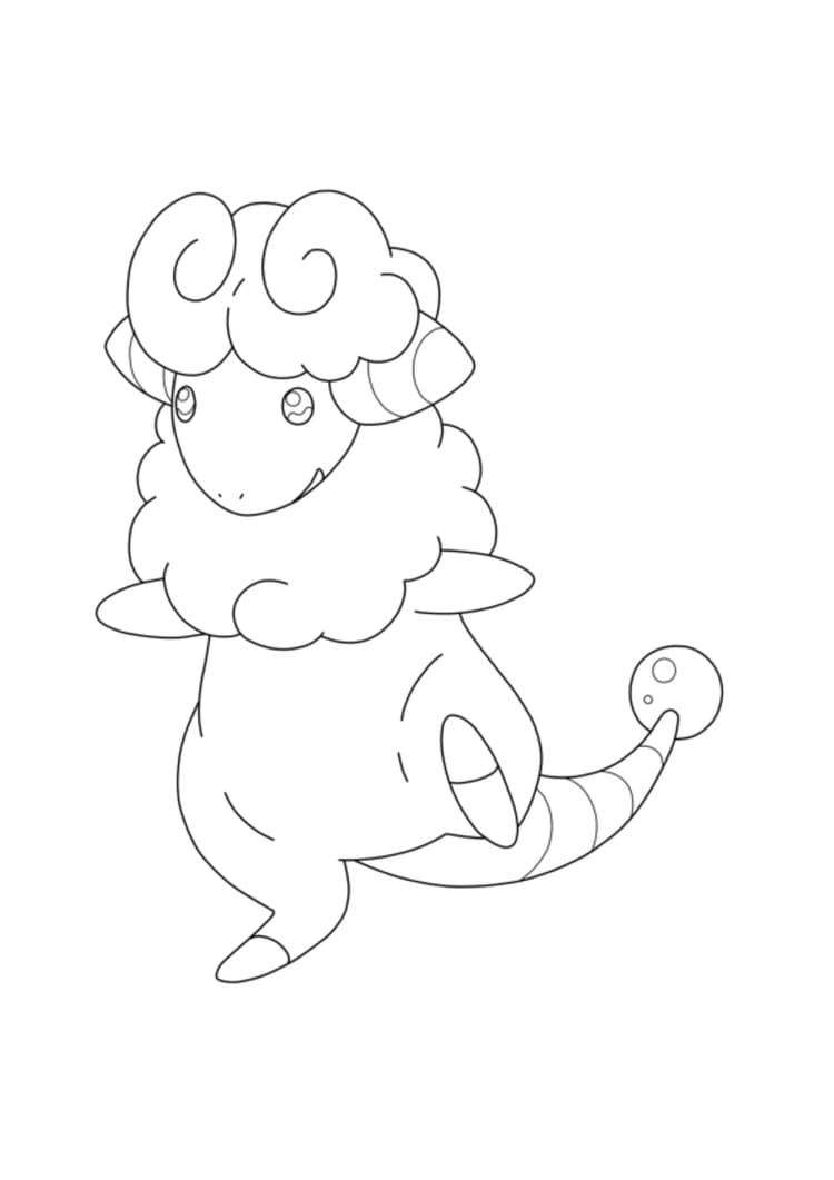 Flaaffy coloring page (A4) to print