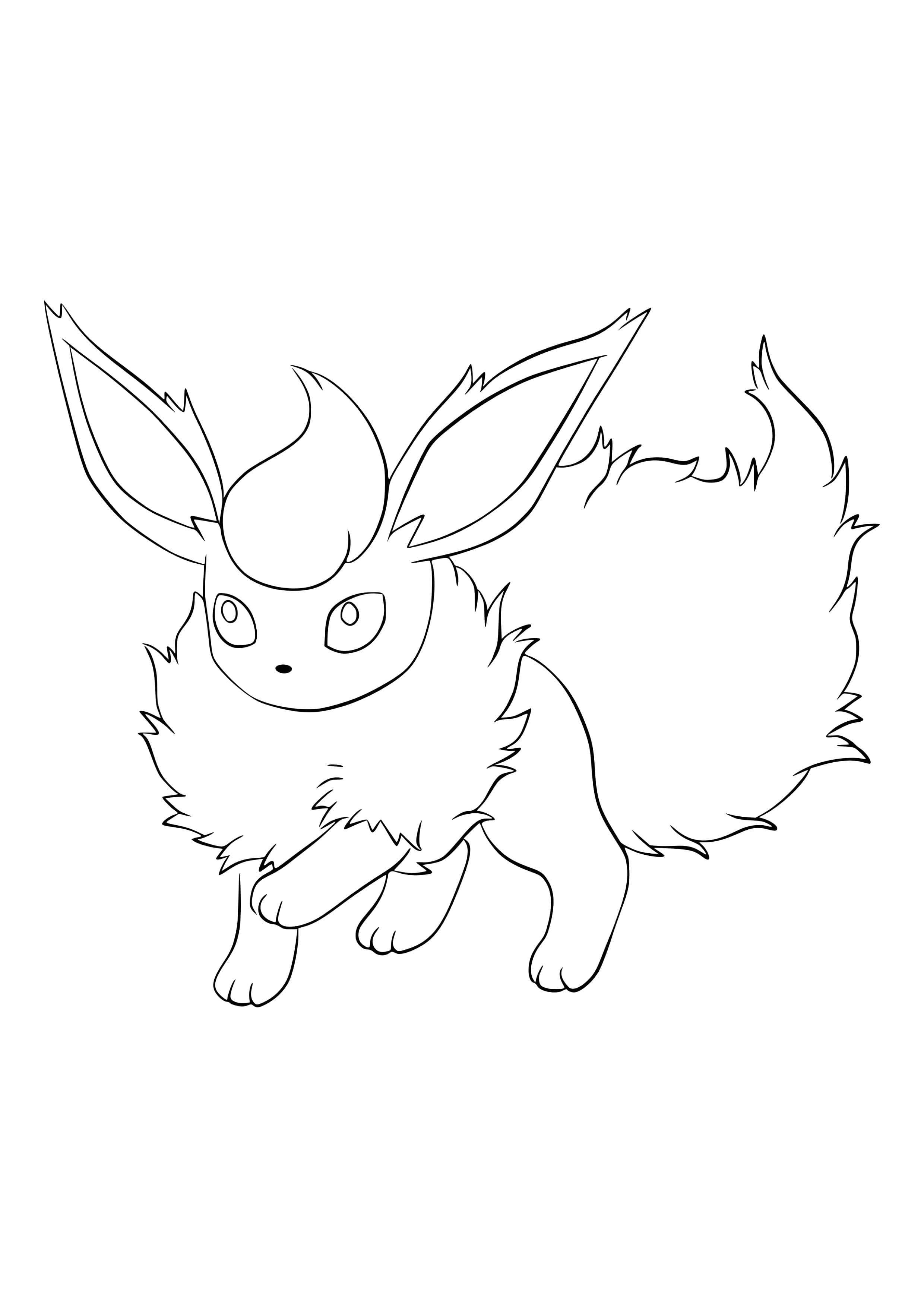 Flareon coloring page (A4) to print