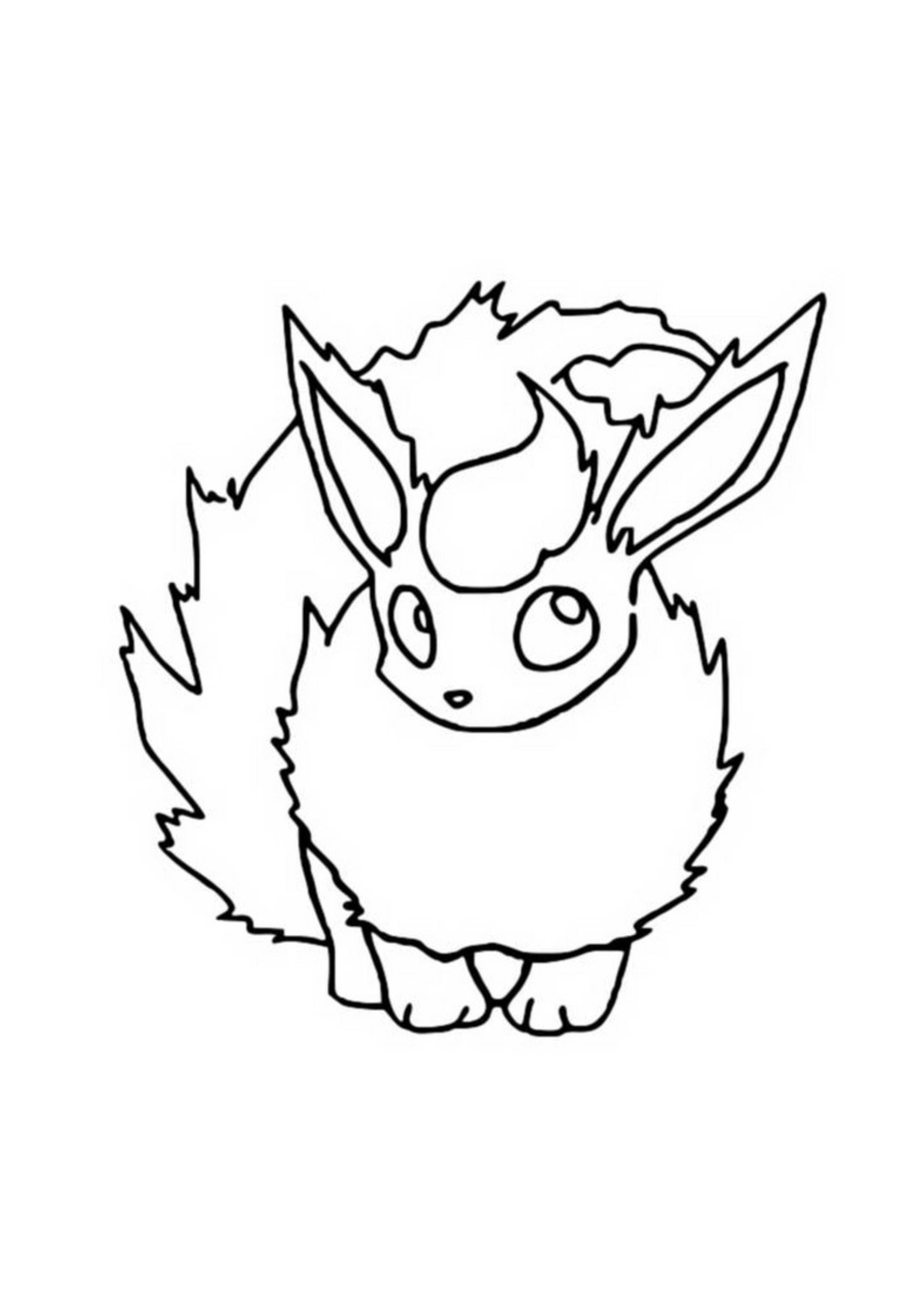 Flareon coloring page (A4) to print