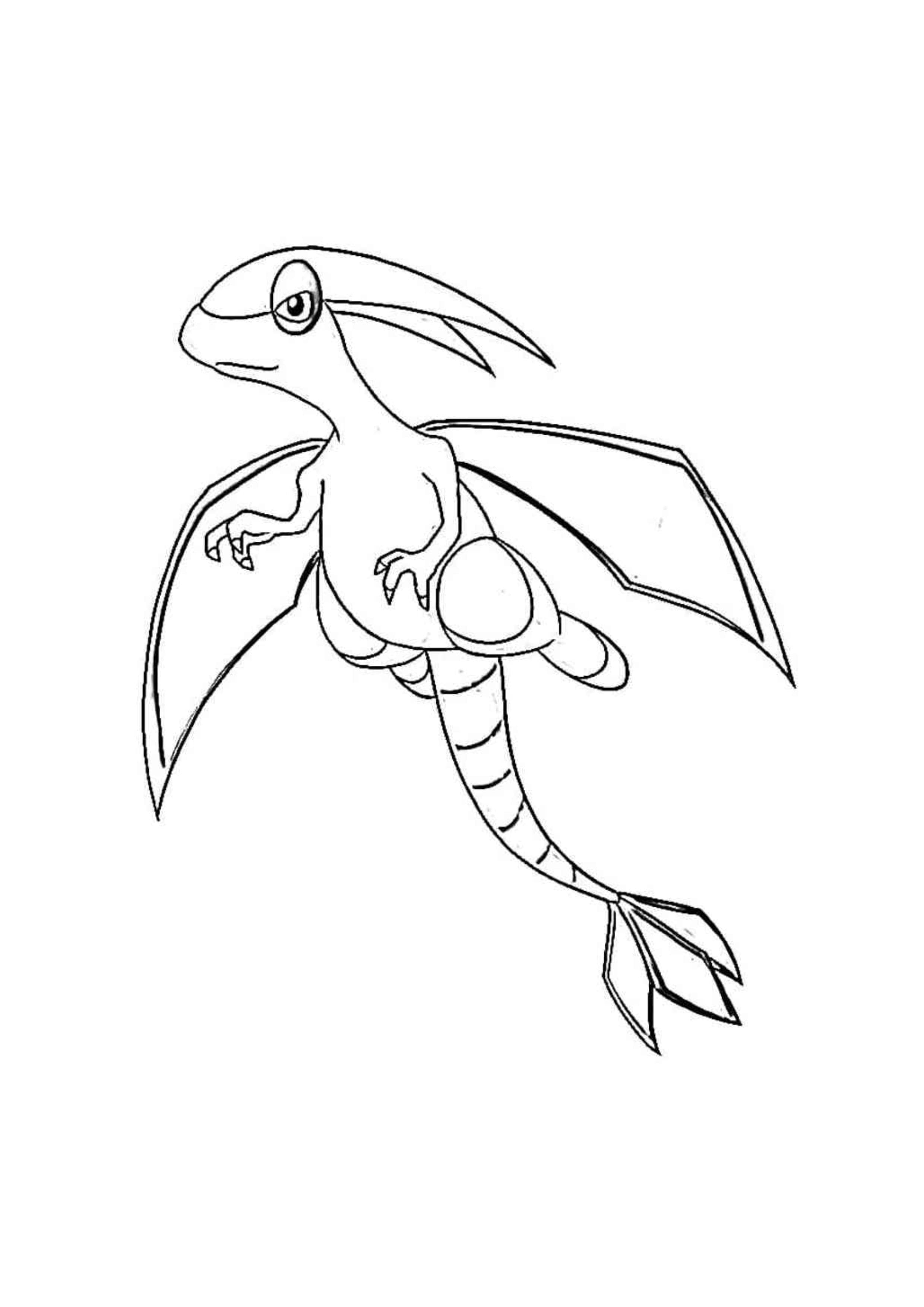 Flygon coloring page (A4) to print